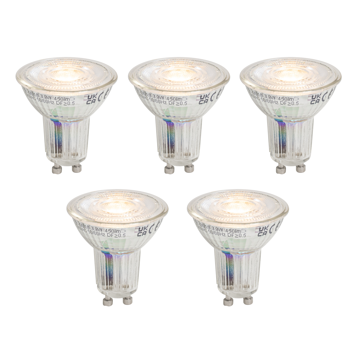 Set od 5 GU10 50 Zatamnjive LED žarulje 3,9W 450 lm 2700K Longlife