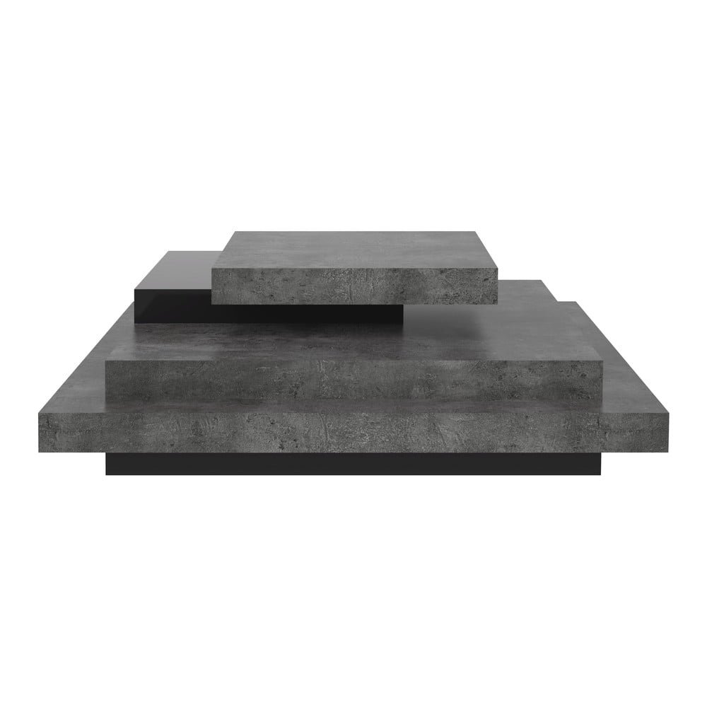 Sivi stolić za kavu u betonskom dekoru 110x110 cm Slate - TemaHome