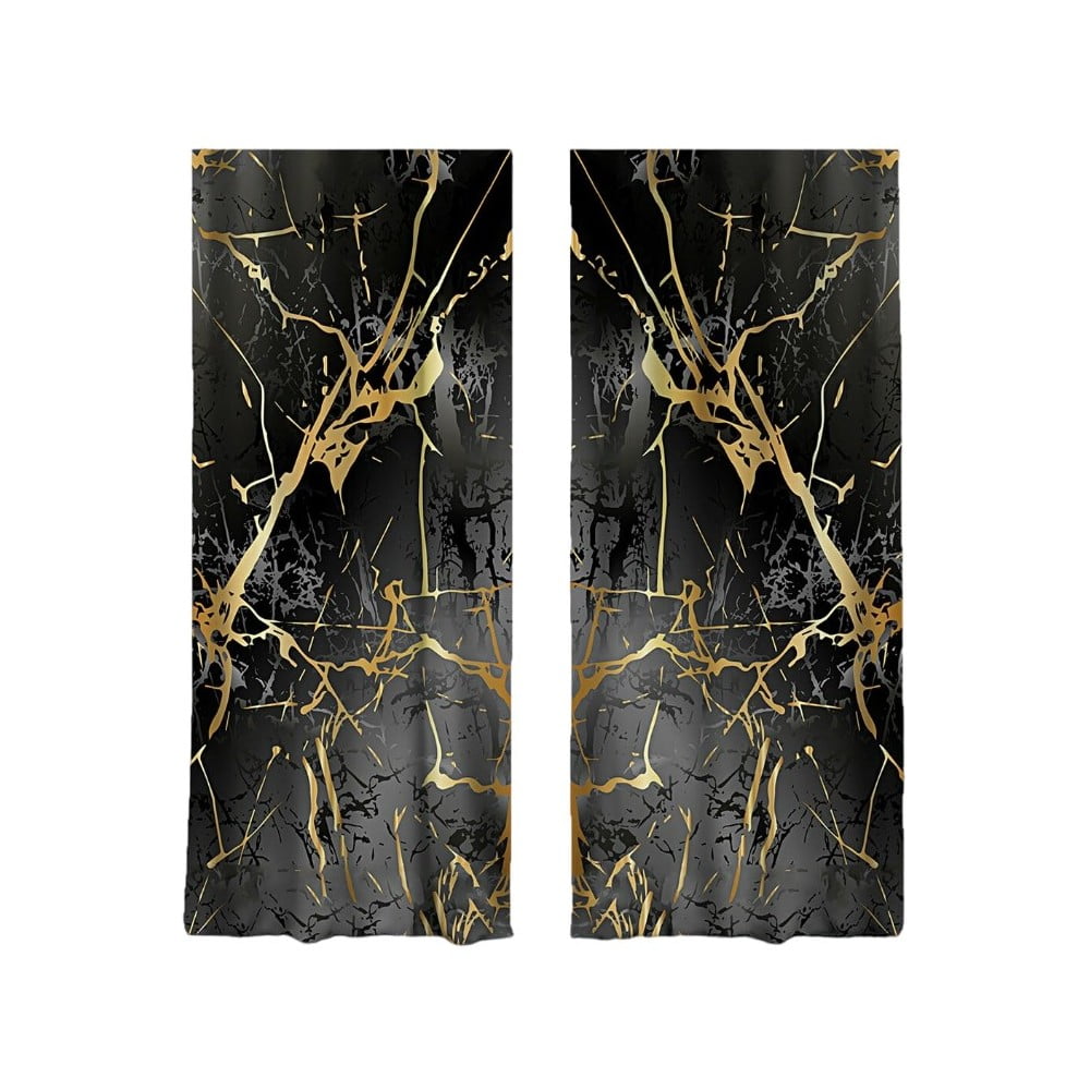 Zavjese u crno-zlatnoj boji u setu od 2 kom 140x260 cm - Mila Home