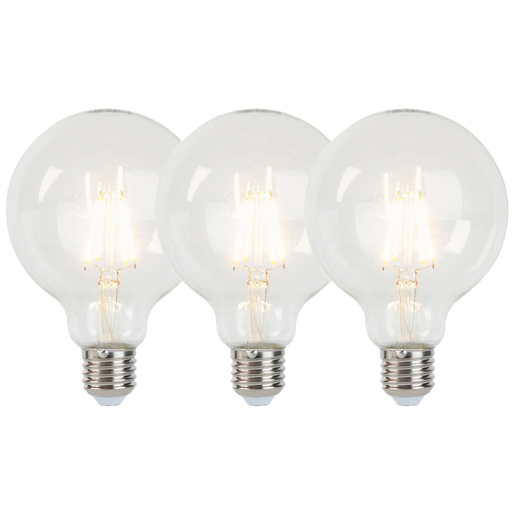 Set od 3 E27 prigušivih LED žarulja G95 5W 470lm 2700K