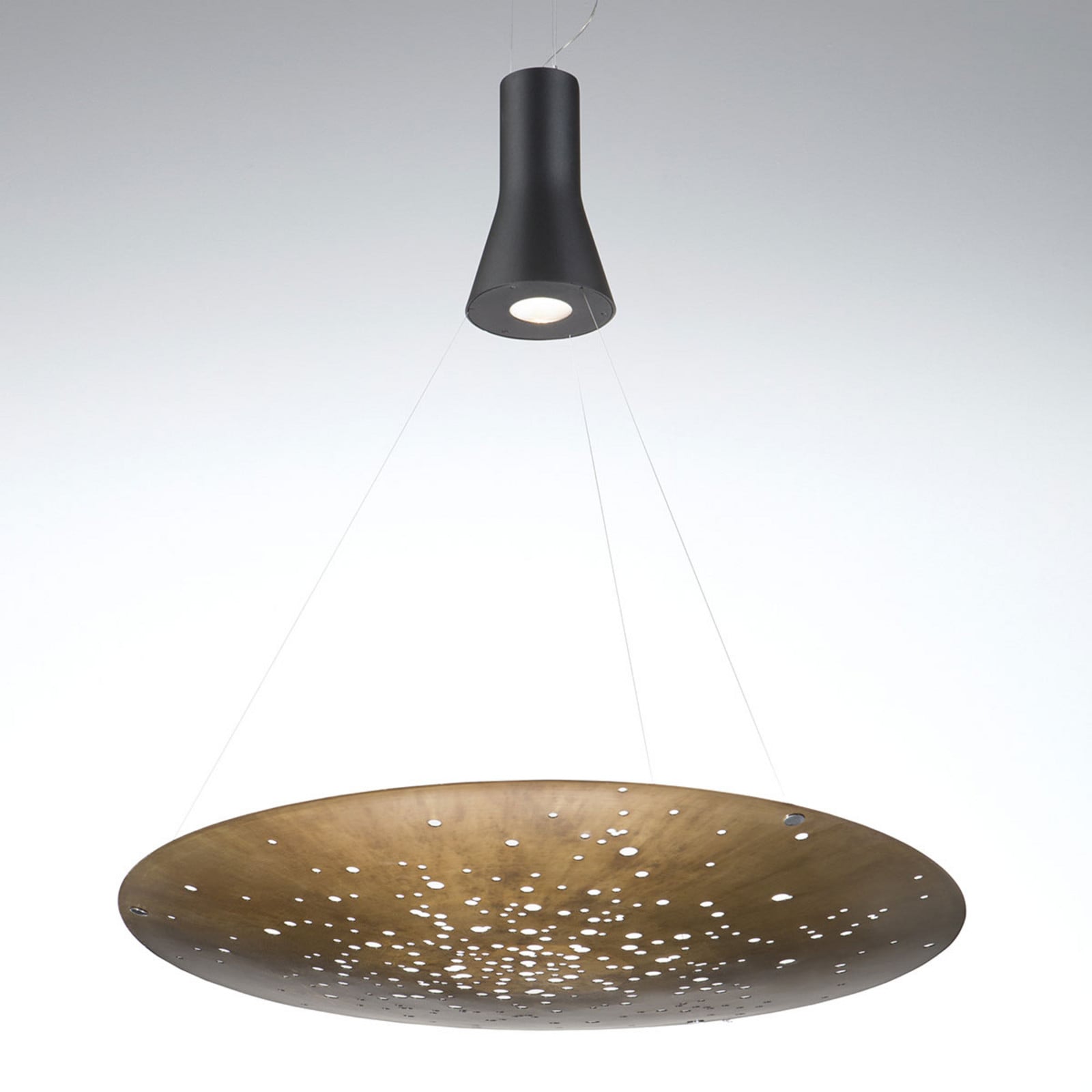 Fabbian Lens LED viseća svjetiljka Ø 90 cm bronca