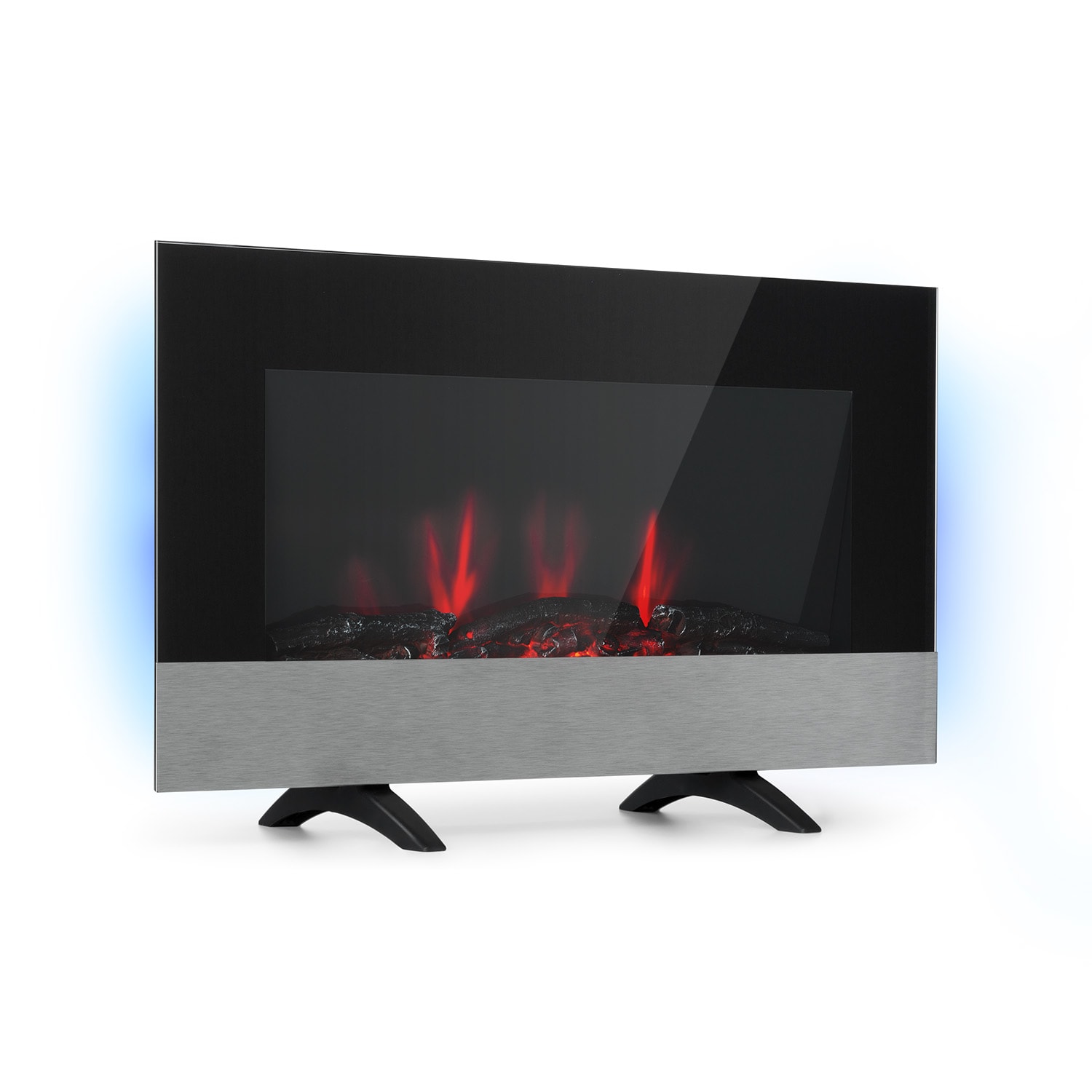 Klarstein Basel Baseline, električni kamin, 2000 W, 2 razine, termostat, staklo, nehrđajući čelik