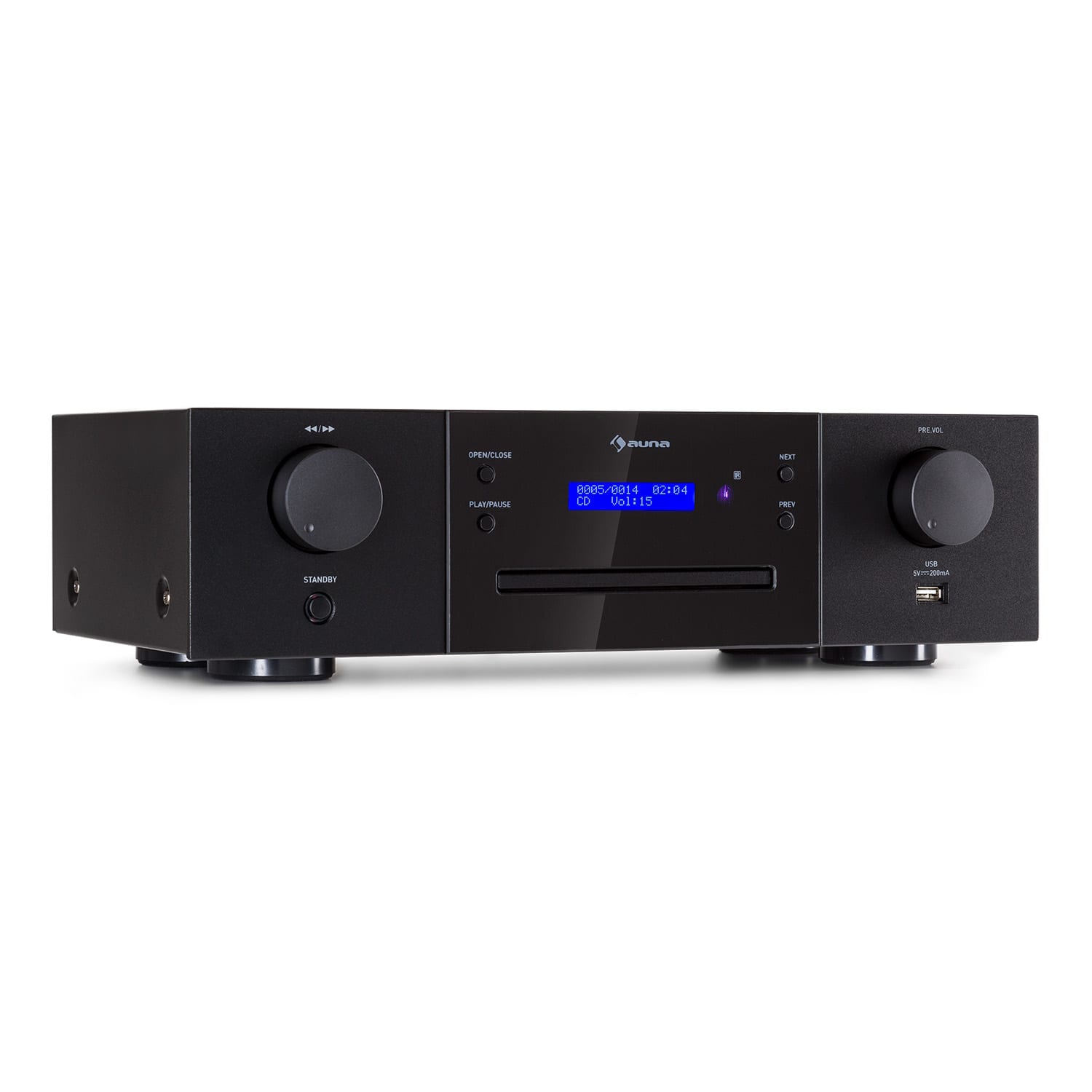 Auna CD-1000 DG, CD player, USB, MP3, daljinski, LED zaslon, aluminij