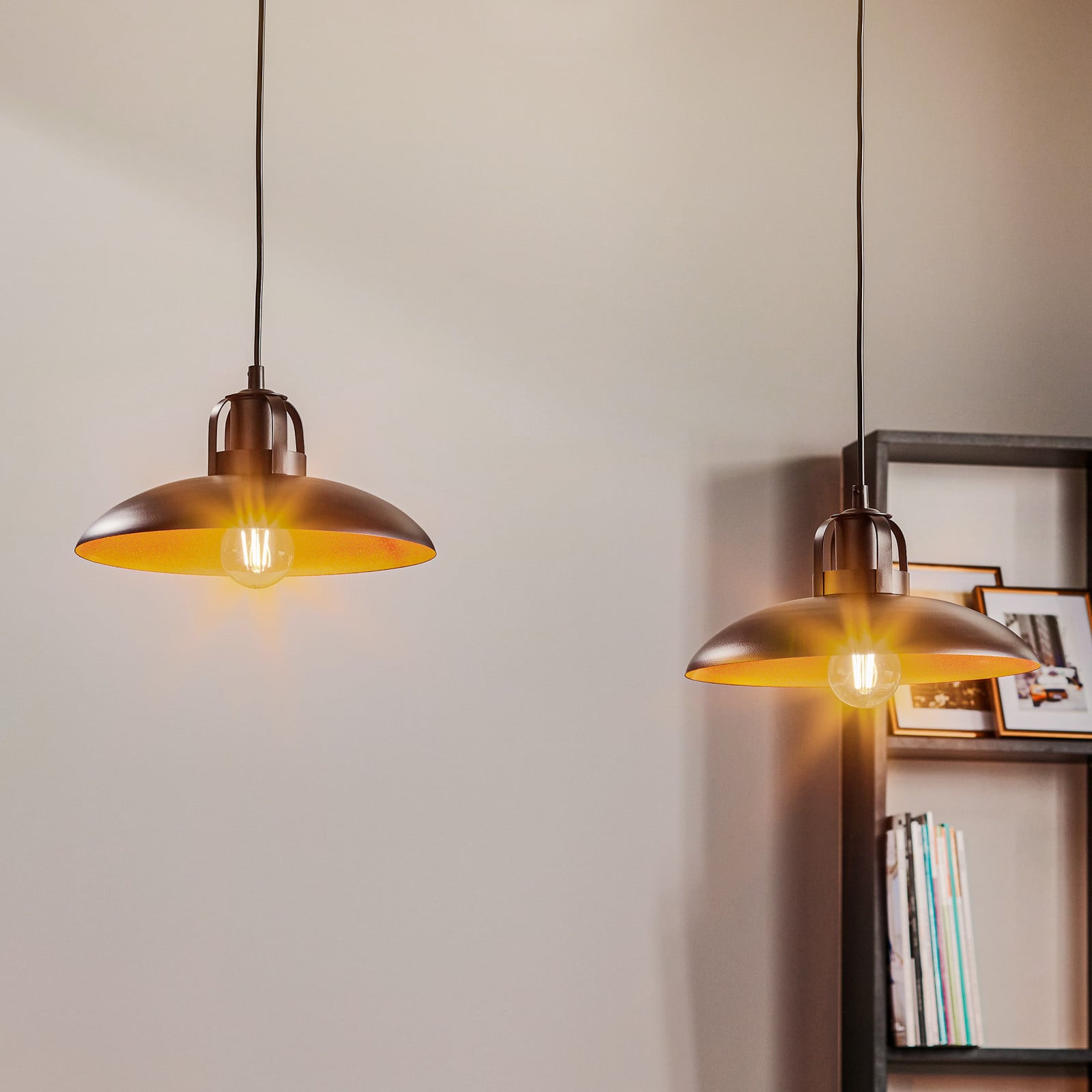 Felix viseća svjetiljka, crno/staro zlato, 2 lampe