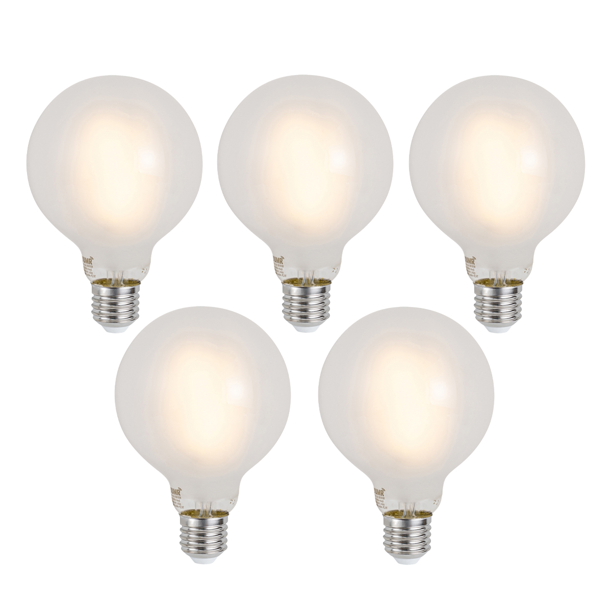 Set od 5 Pametne E27 prigušne LED žarulje G95 mat 7W 806lm 2700-6500K