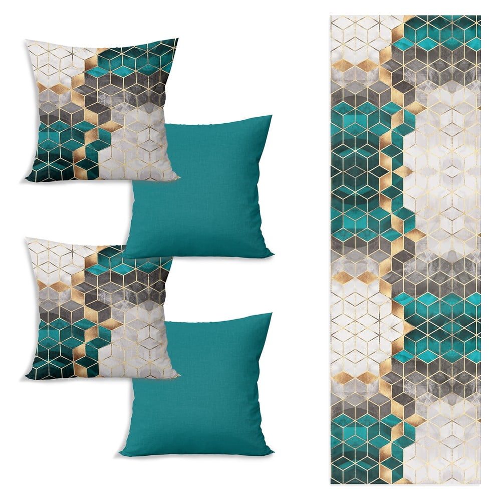 Set nadstolnjaka i 4 jastučnice Optic - Minimalist Cushion Covers