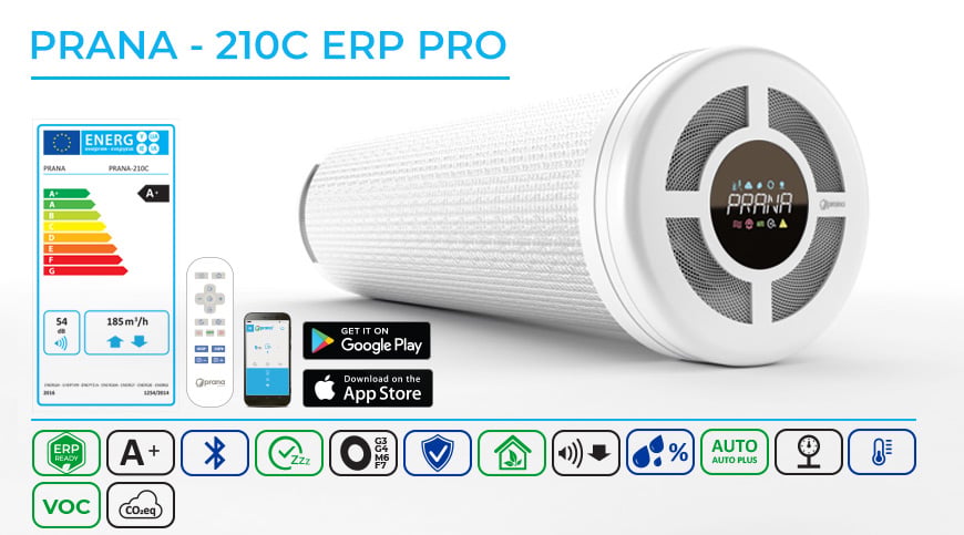 PRANA Rekuperator 210C erp PRO - Standard 50 cm