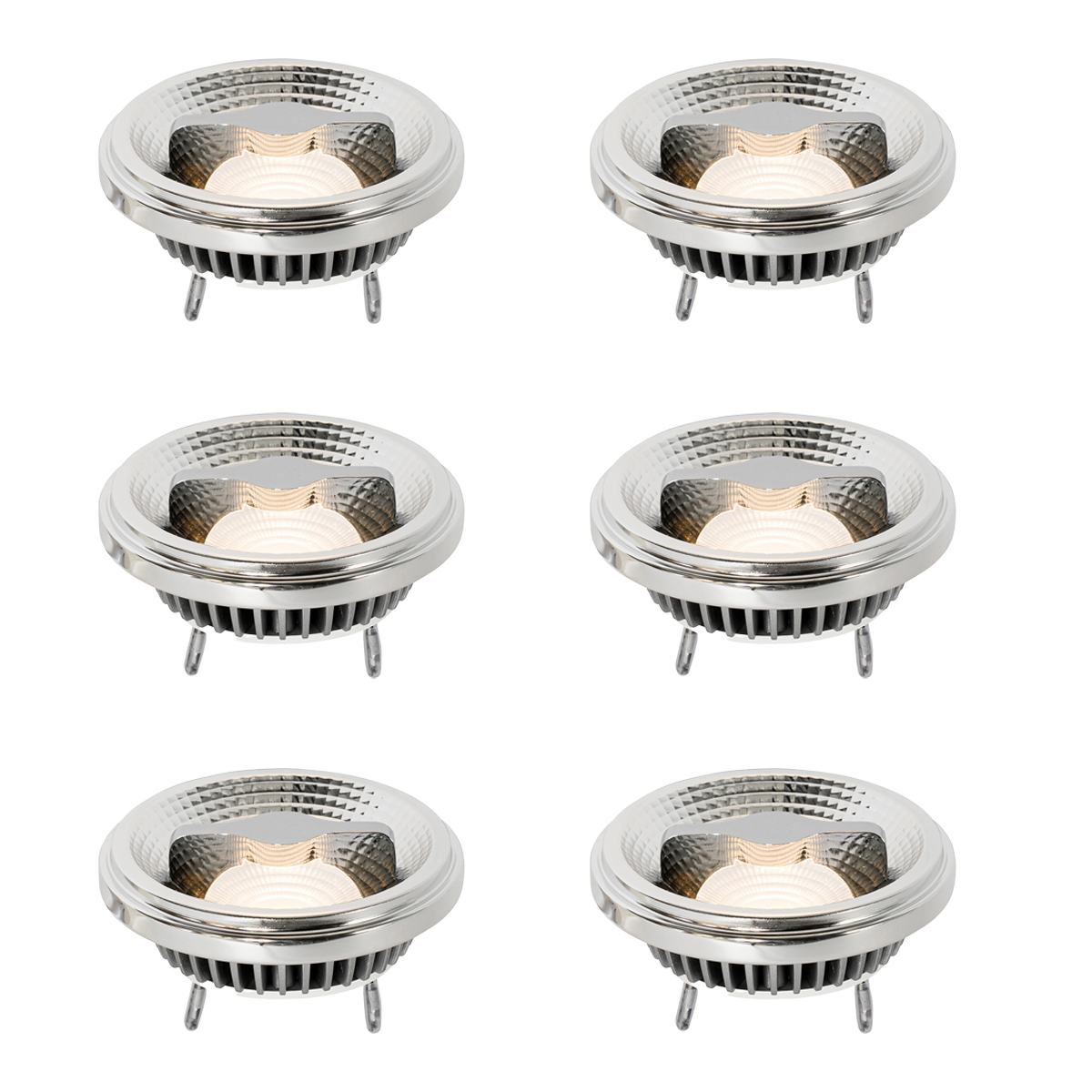 Set od 6 G53 prigušivih LED žarulja 111 mm 12 W 600 lm 2700 K