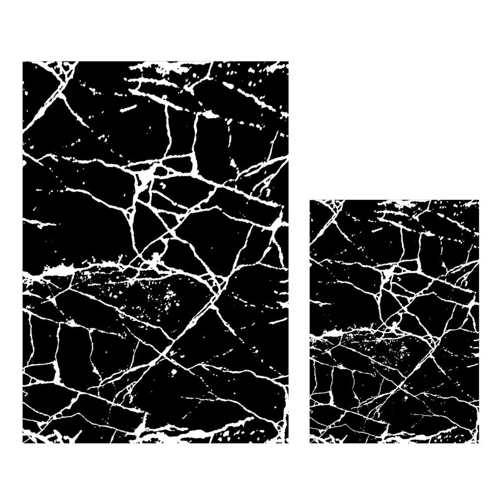 Bijele/crne kupaonske prostirke u setu 2 kom 60x100 cm Cracks – Mila Home