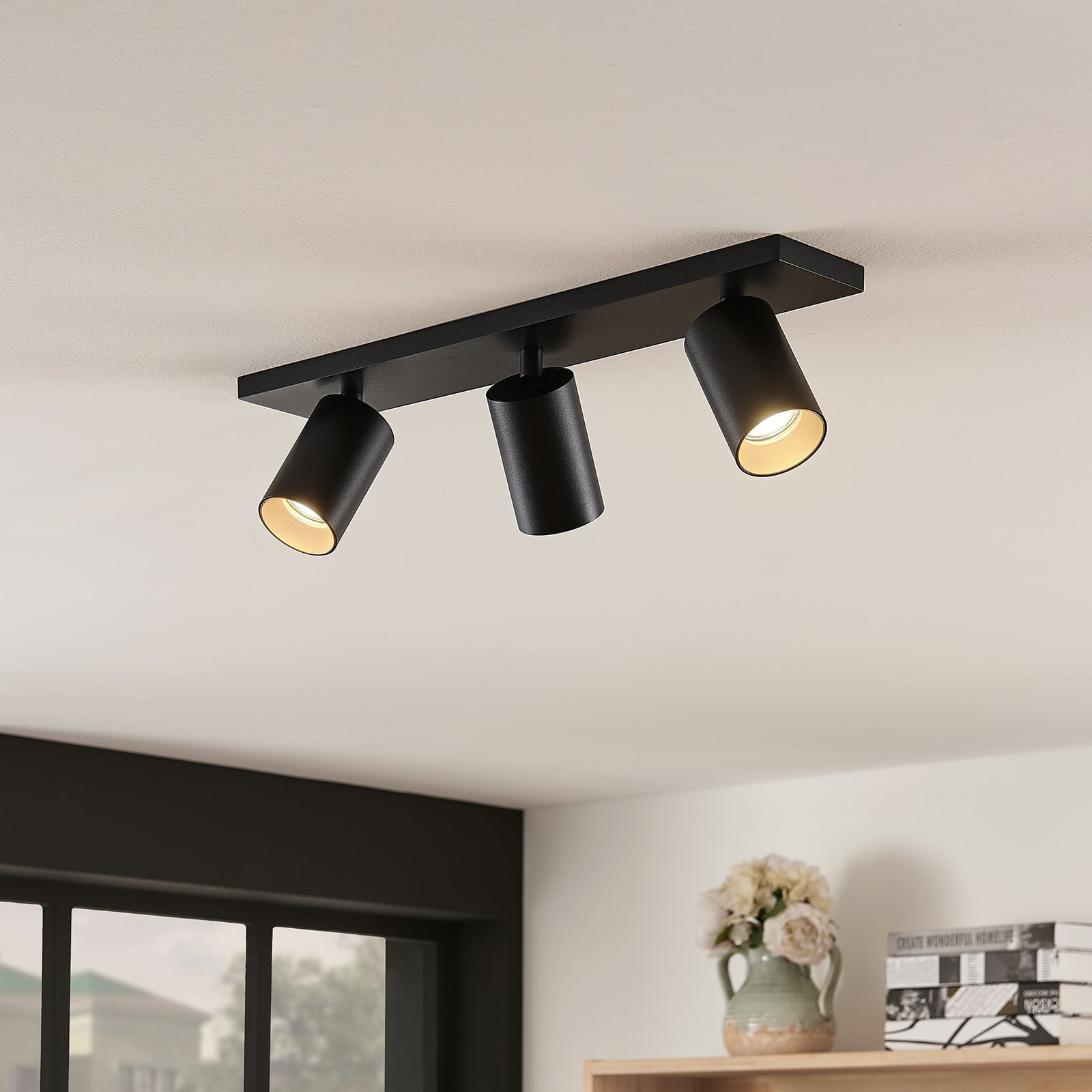 Arcchio Spot Brinja, 3 krila, set 2 kom, kvadratni, crno-zlatni