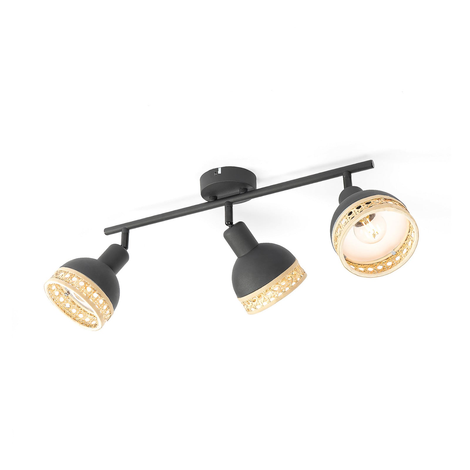 Lindby Lonnaris reflektor, ratan, 3 žarulje, izduženi