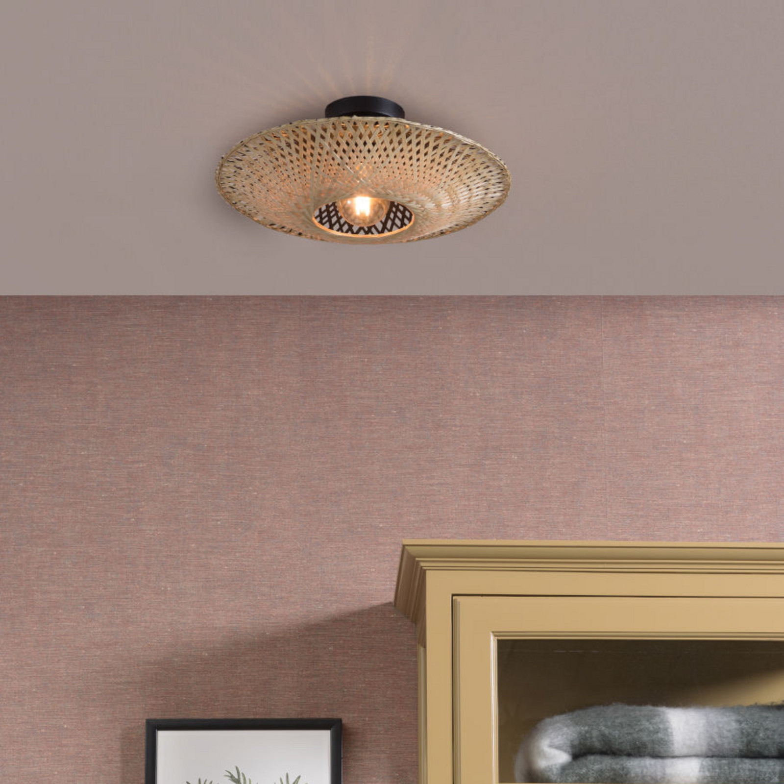 GOOD & MOJO Kalimantan stropno svjetlo prirodno, Ø 44cm