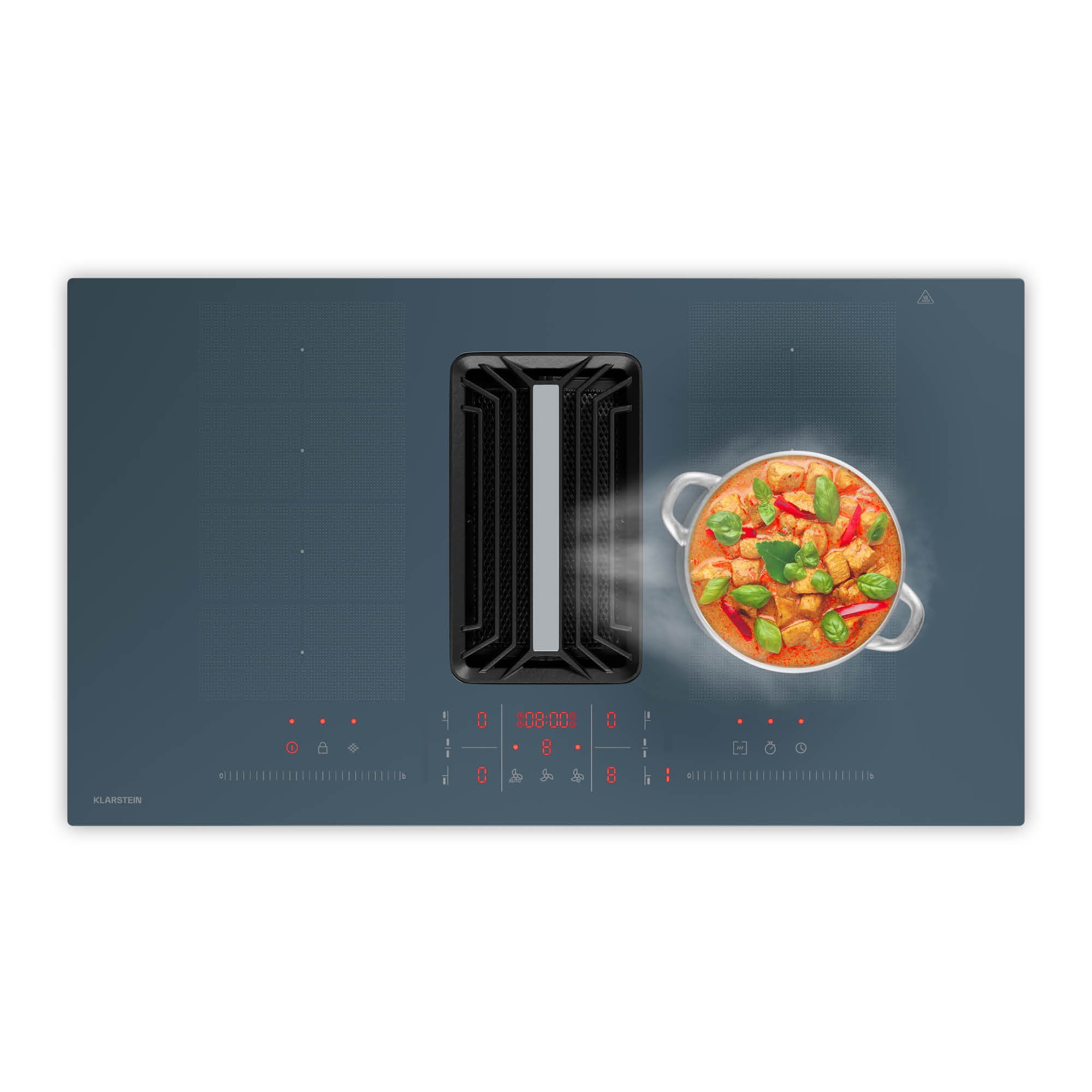 Klarstein AirJet FlexPro sustav za dovod zraka, Indukcijska ploča + napa, Flexi zona, Pojačivač