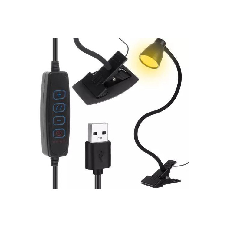 Crna stolna lampa sa kopčom