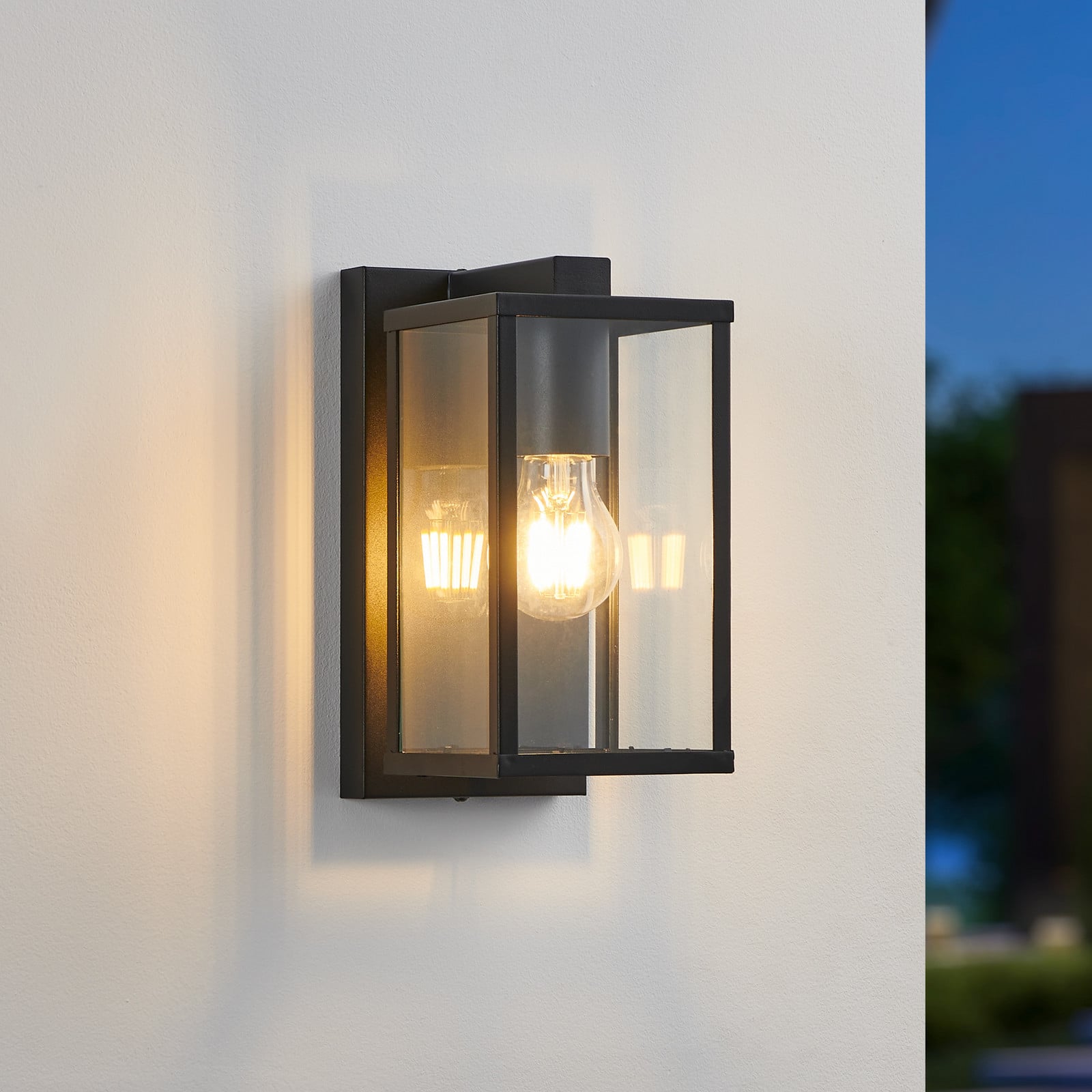 EGLO Budrone vanjska zidna svjetiljka, crna/prozirna