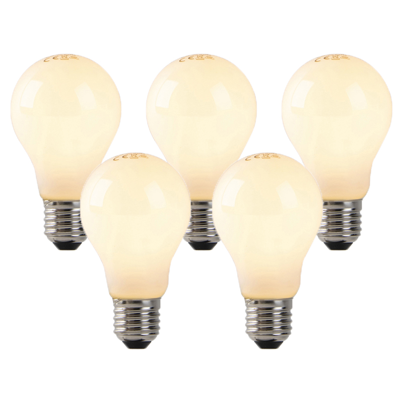 Set od 5 LED žarulja s filamentom u obliku plamena E27 opalno staklo 3W 250lm 2200K