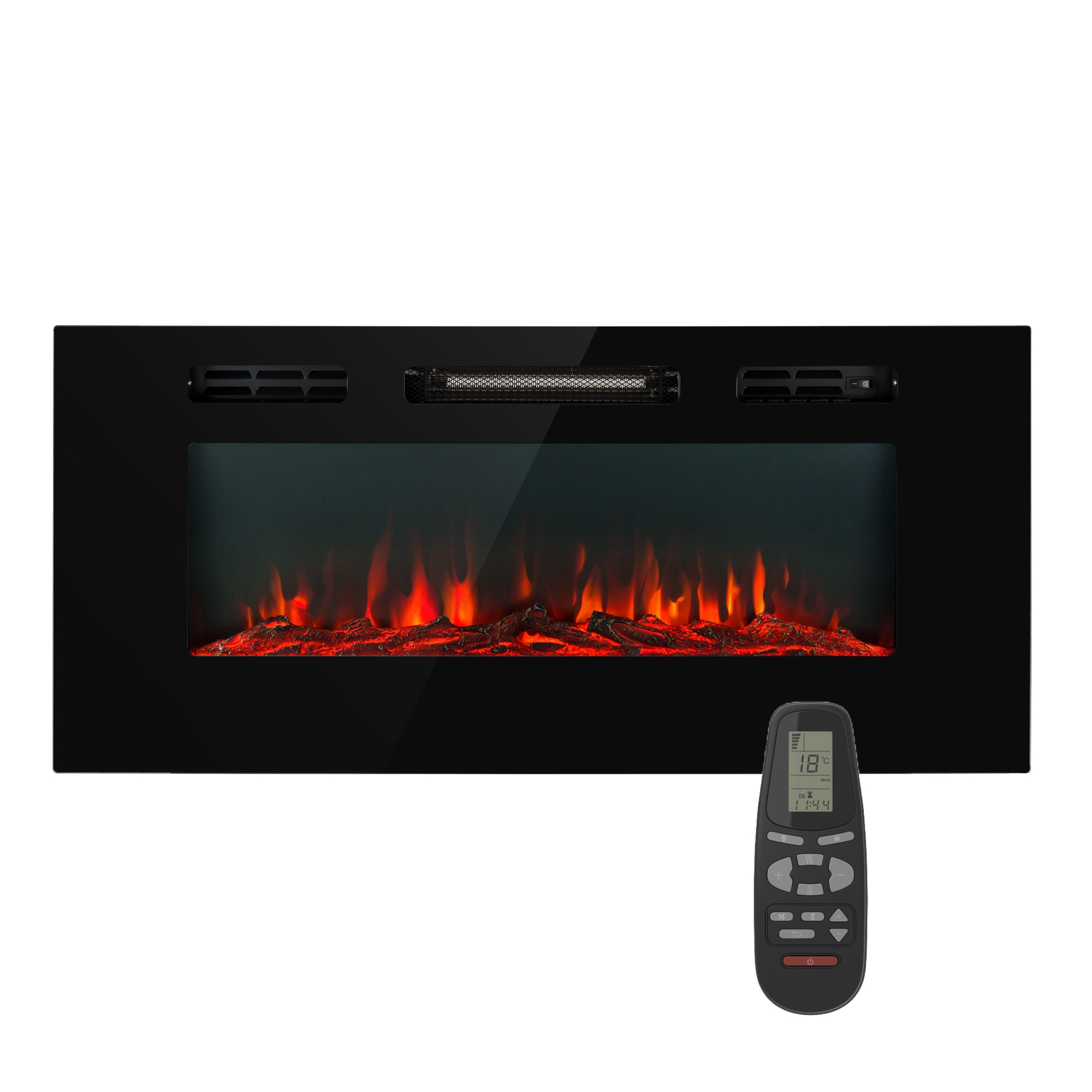 Klarstein Gratera, električni zidni i ugradbeni kamin, 1800 W, LED, 3 boje, timer