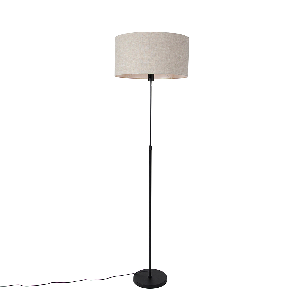 Podna lampa crna podesive visine s nijansom svijetlo sive boje 50 cm - Parte