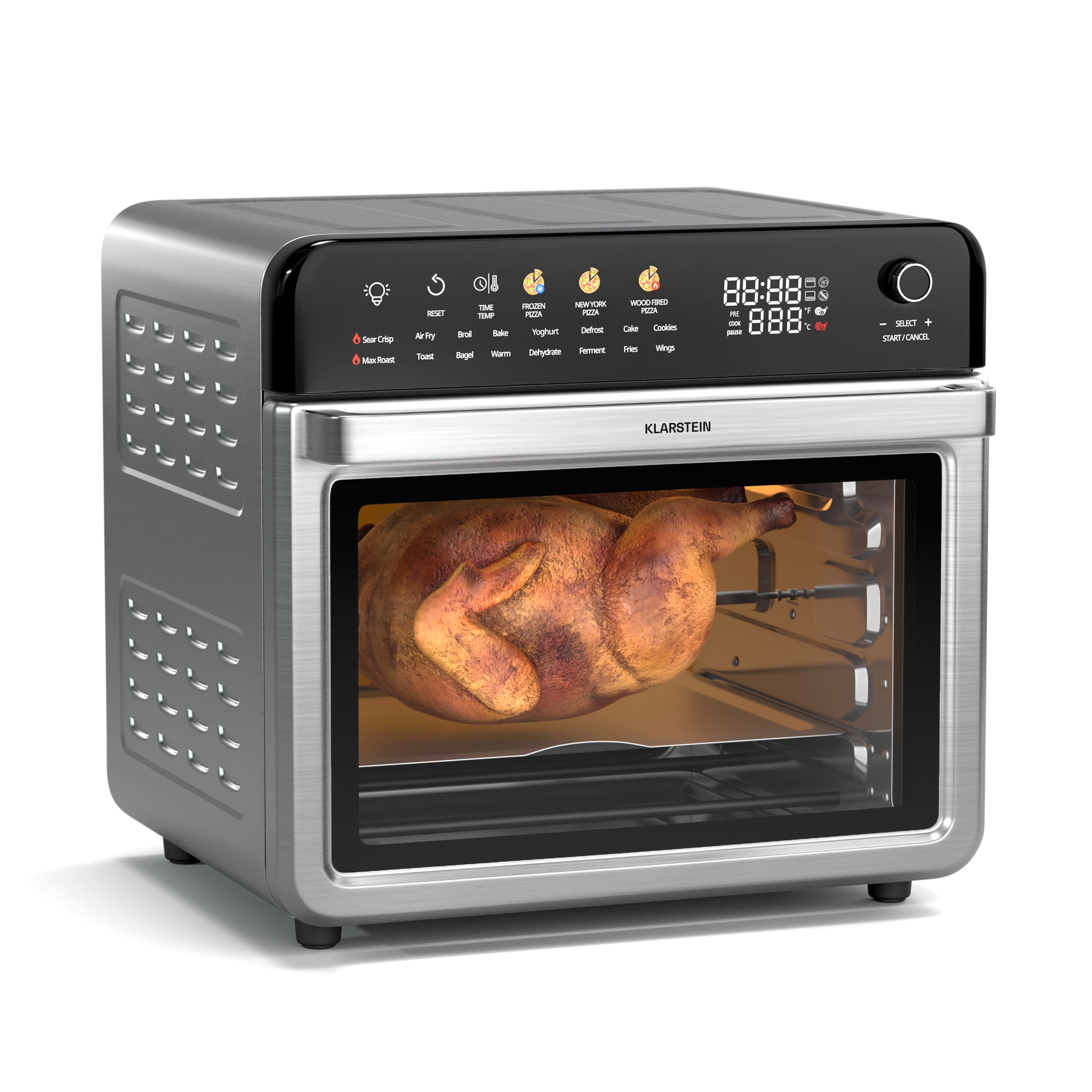 Klarstein AirGlaze Digitalna friteza na vrući zrak, 2200 W, 19 programa, uključujući pribor koji se može prati u perilici posuđa