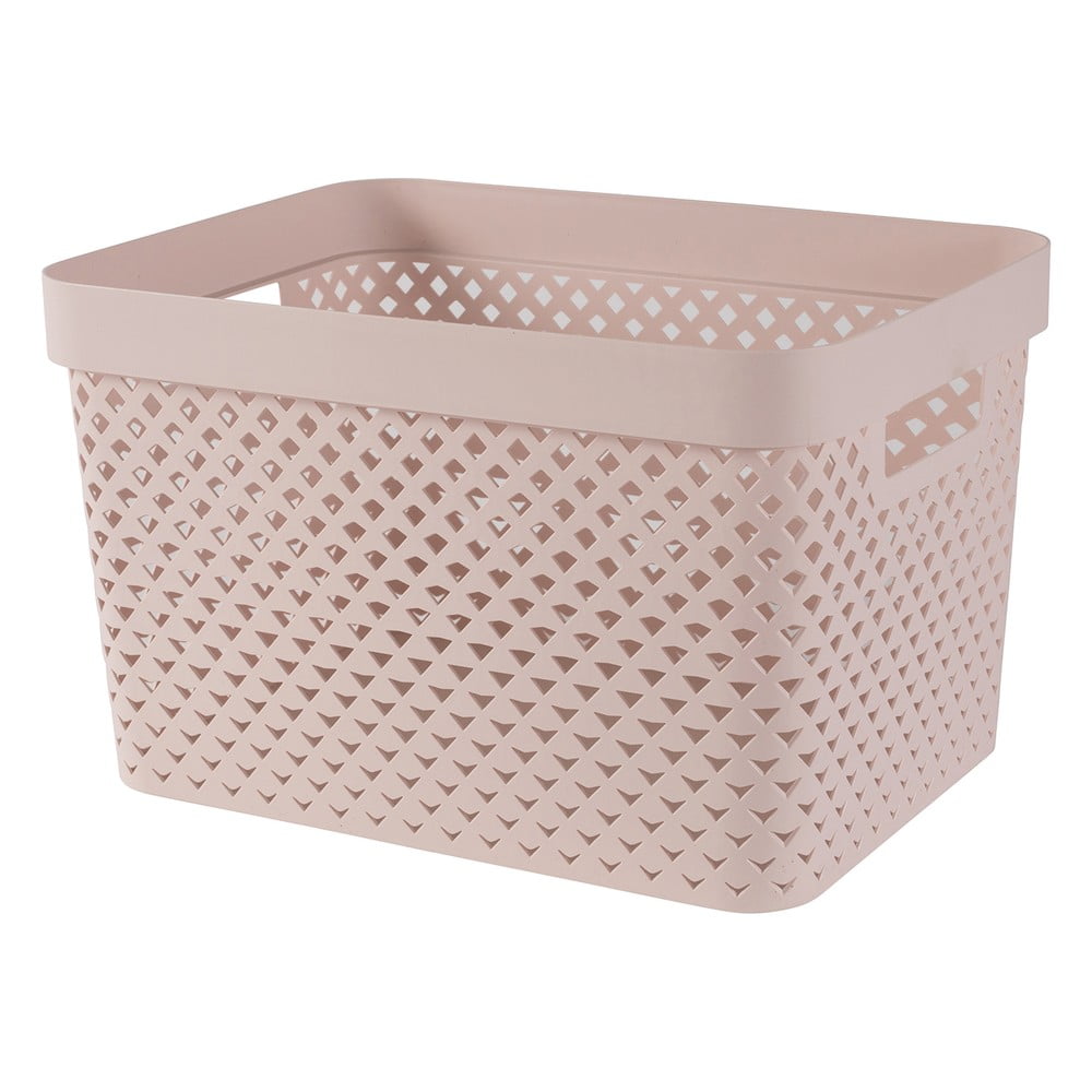 Svijetlo ružičasta plastična kutija za pohranu 35,5x26x22 cm Pure – Curver