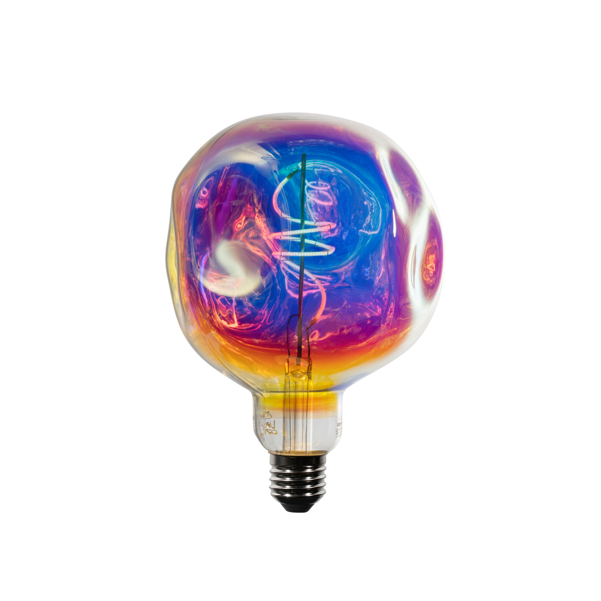 E27 LED žarulja s prigušivanjem spiralna nit G125 Rainbow 4W 200 lm 1800K