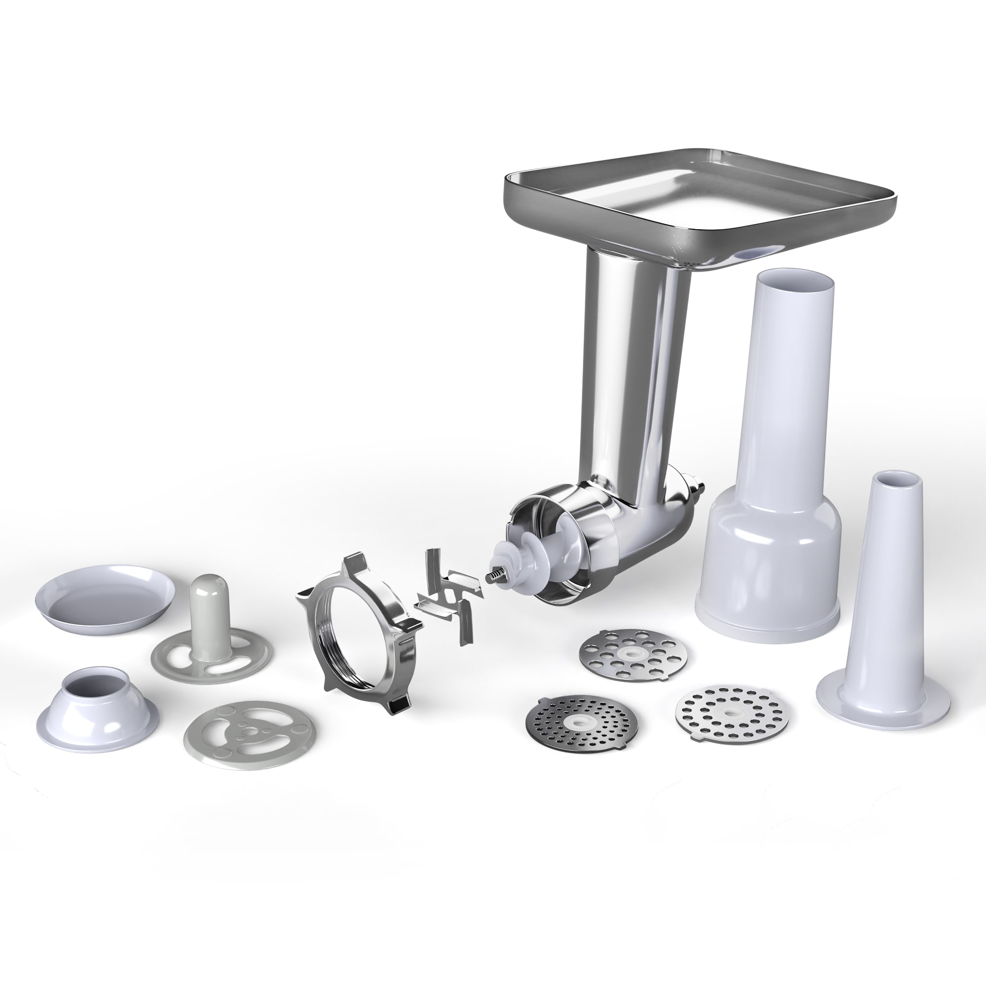 Klarstein Nastavak za mljevenje mesa Chiara, pribor za kuhinjski robot Chiara, 4 noža, nehrđajući čelik, 3 diska