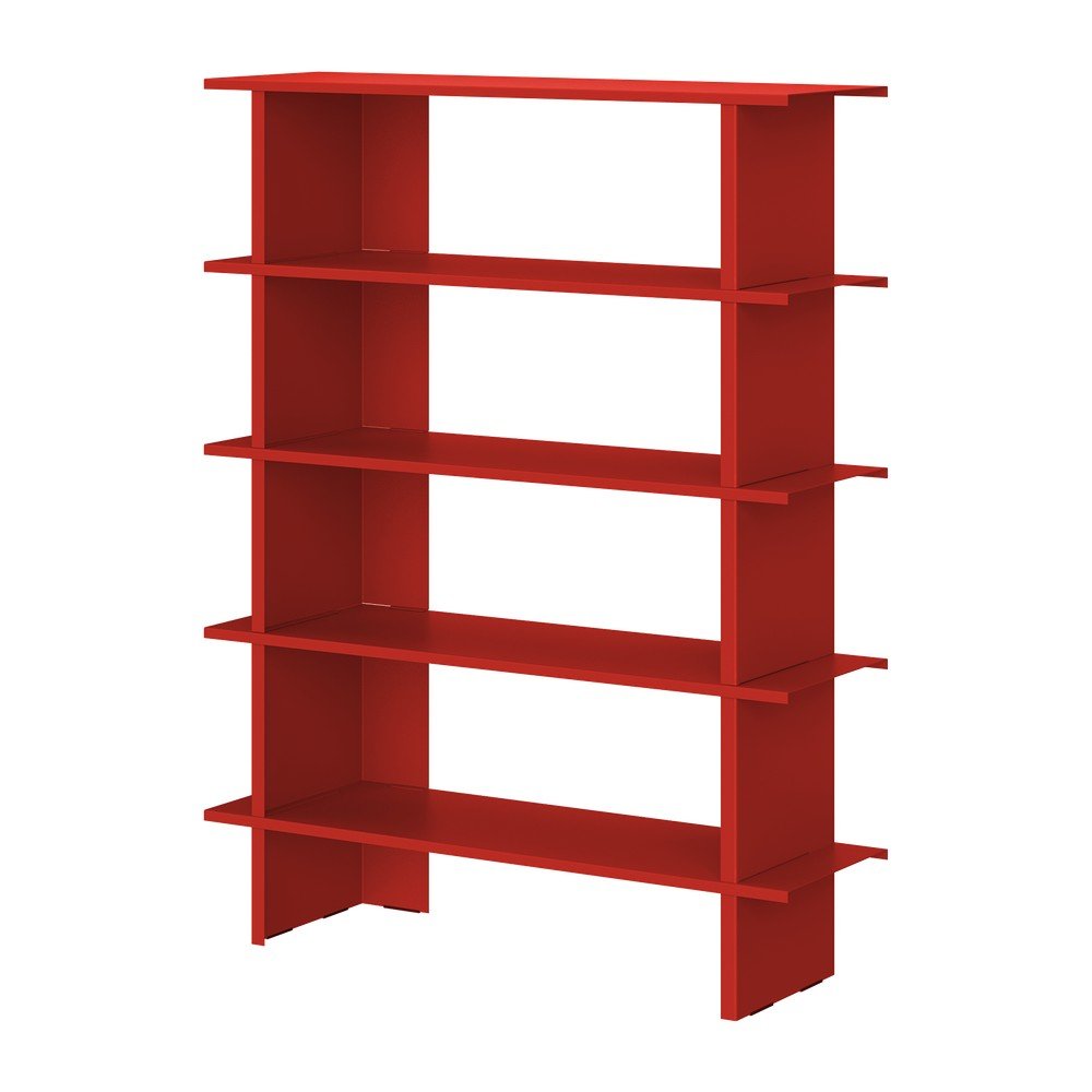 Crvena metalna biblioteka 120x156x37 cm Hes – noo.ma