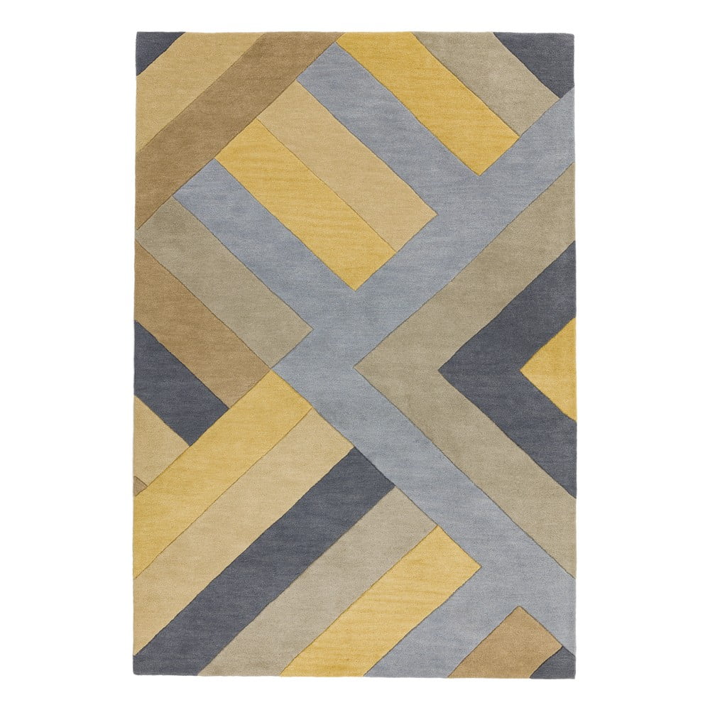 Sivo-žuti tepih Asiatic Carpets Big Zig, 160 x 230 cm