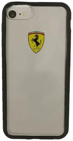 Maska Ferrari - Hard Case Apple iPhone 7 - Transparent/Black (FEHCRFP7BK)