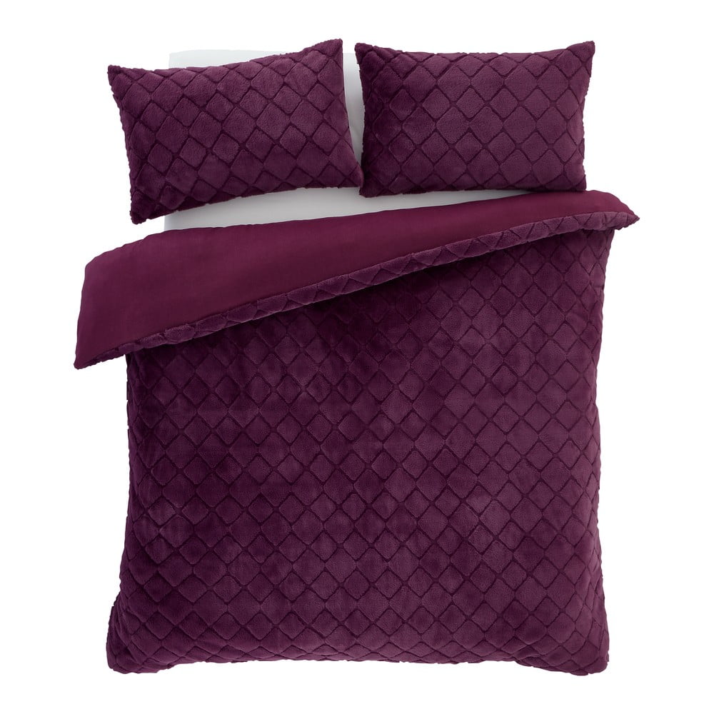 Bordo posteljina za krevet za jednu osobu od mikropliša 135x200 cm Cosy Diamond – Catherine Lansfield