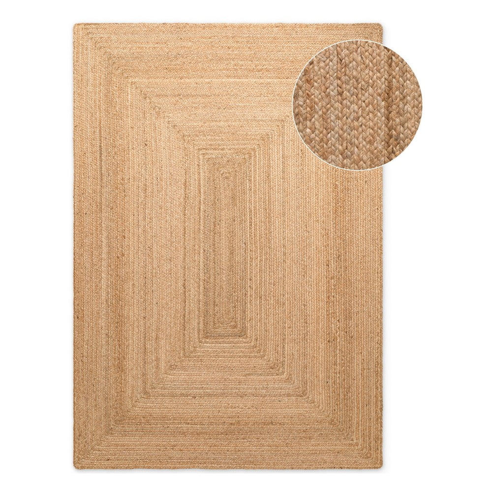 Obostrani/ručno rađen juten tepih u prirodnoj boji 200x300 cm Juno – Hanse Home