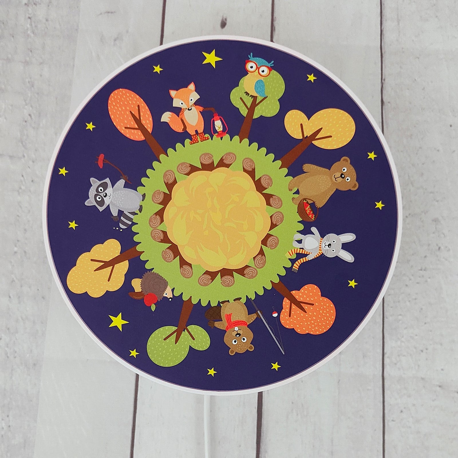 Zidna svjetiljka šumske životinje s prekidačem i utikačem