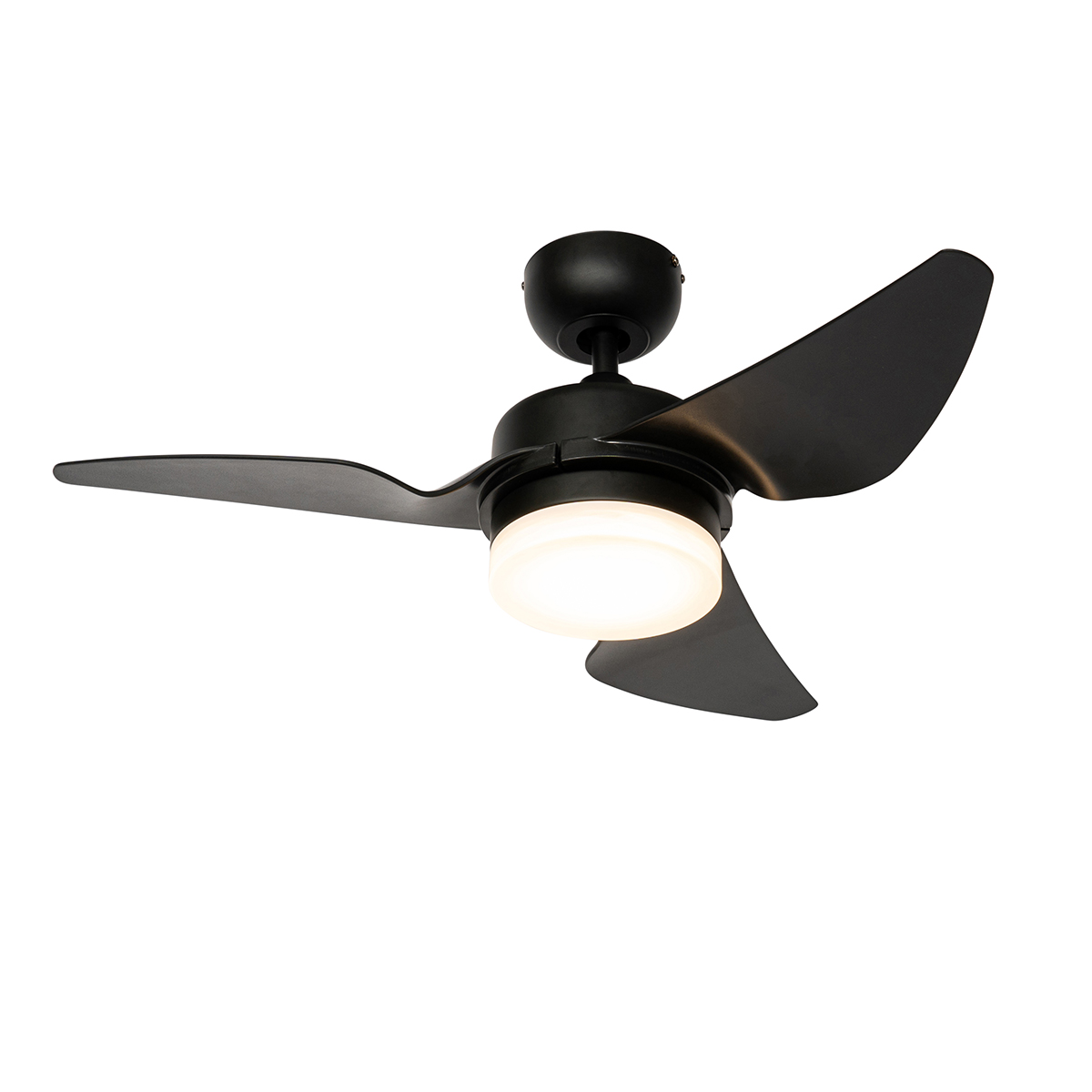 Stropni ventilator crni 86,7 cm uklj. LED s mogućnošću prigušivanja s daljinskim upravljačem - Yuki
