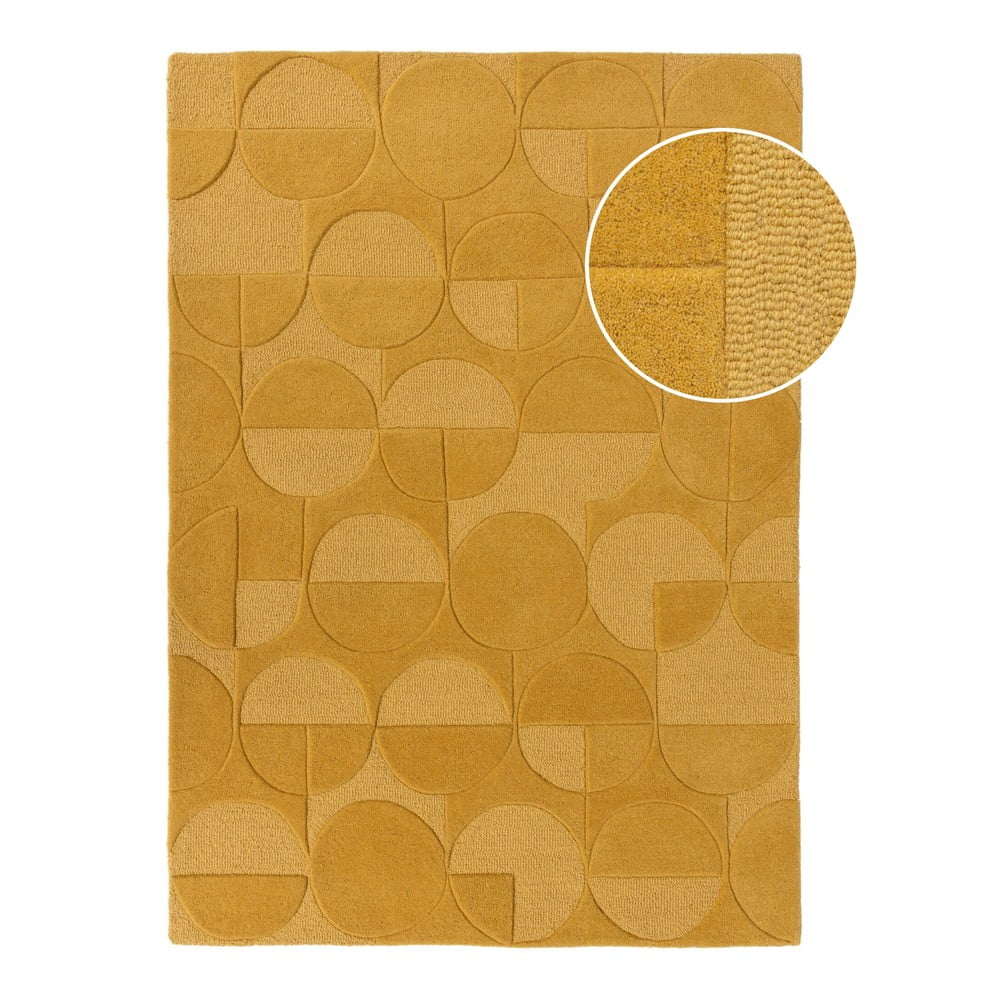 Žuti vuneni tepih Flair Rugs Gigi, 160 x 230 cm