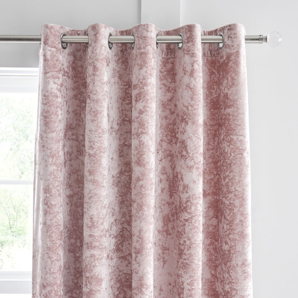 Ružičaste zavjese u setu 2 kom 229x229 cm Crushed Velvet – Catherine Lansfield