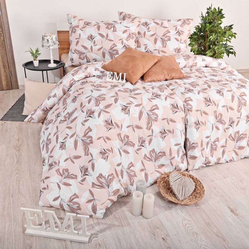 Posteljina od krepa Susan EMI, Standardni krevet za jednu osobu uključuje 1x 140x200 + 1x 70x90