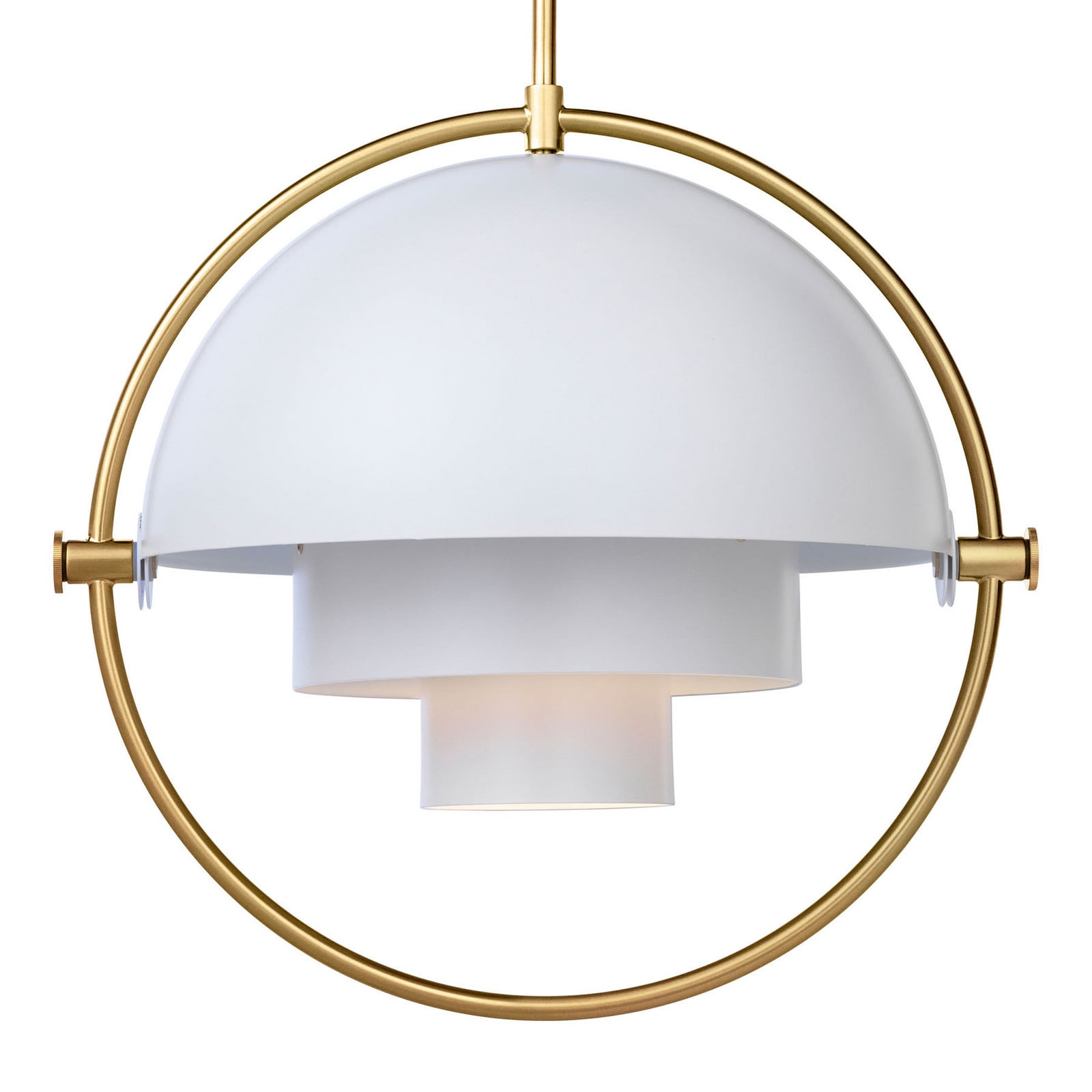 GUBI viseća svjetiljka Multi-Lite, Ø 36 cm, mesing/bijela