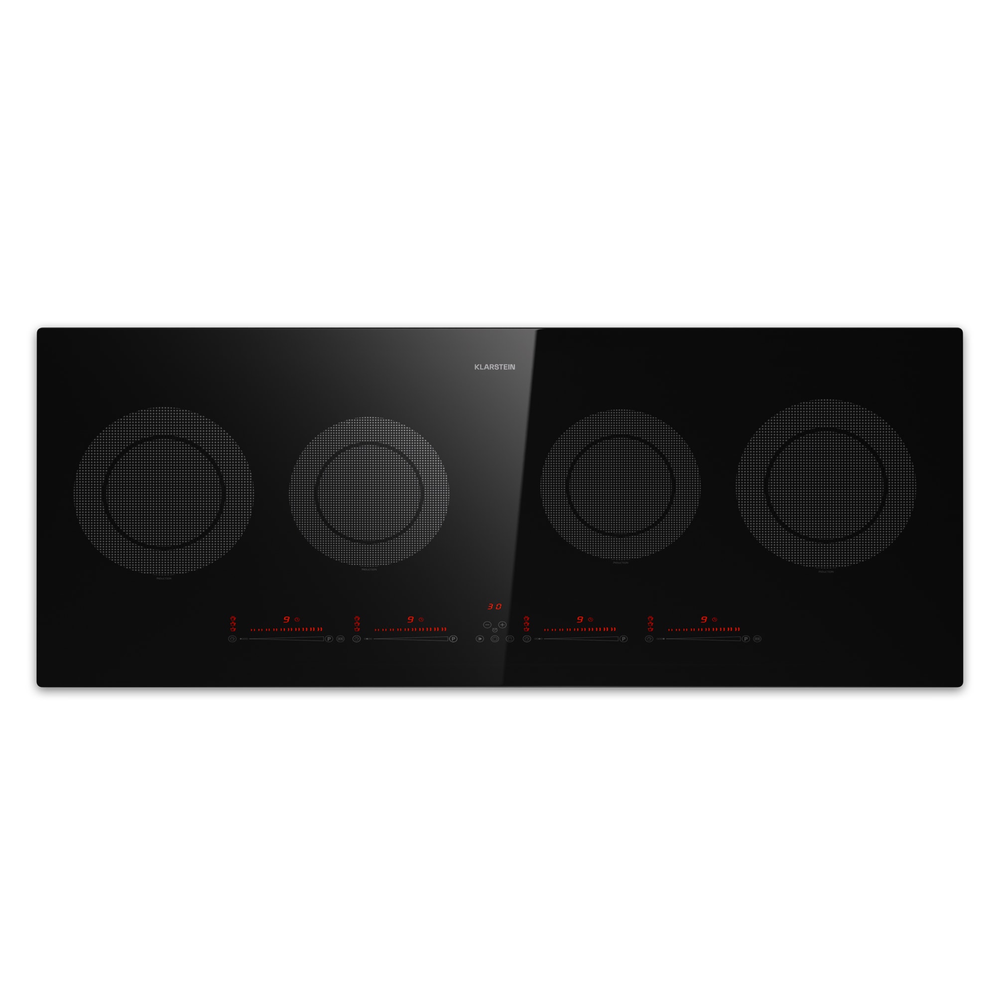 Klarstein Masterzone Slim Round, indukcijska ploča za kuhanje, maks. 7200 W, ugradbeni, 4 zone