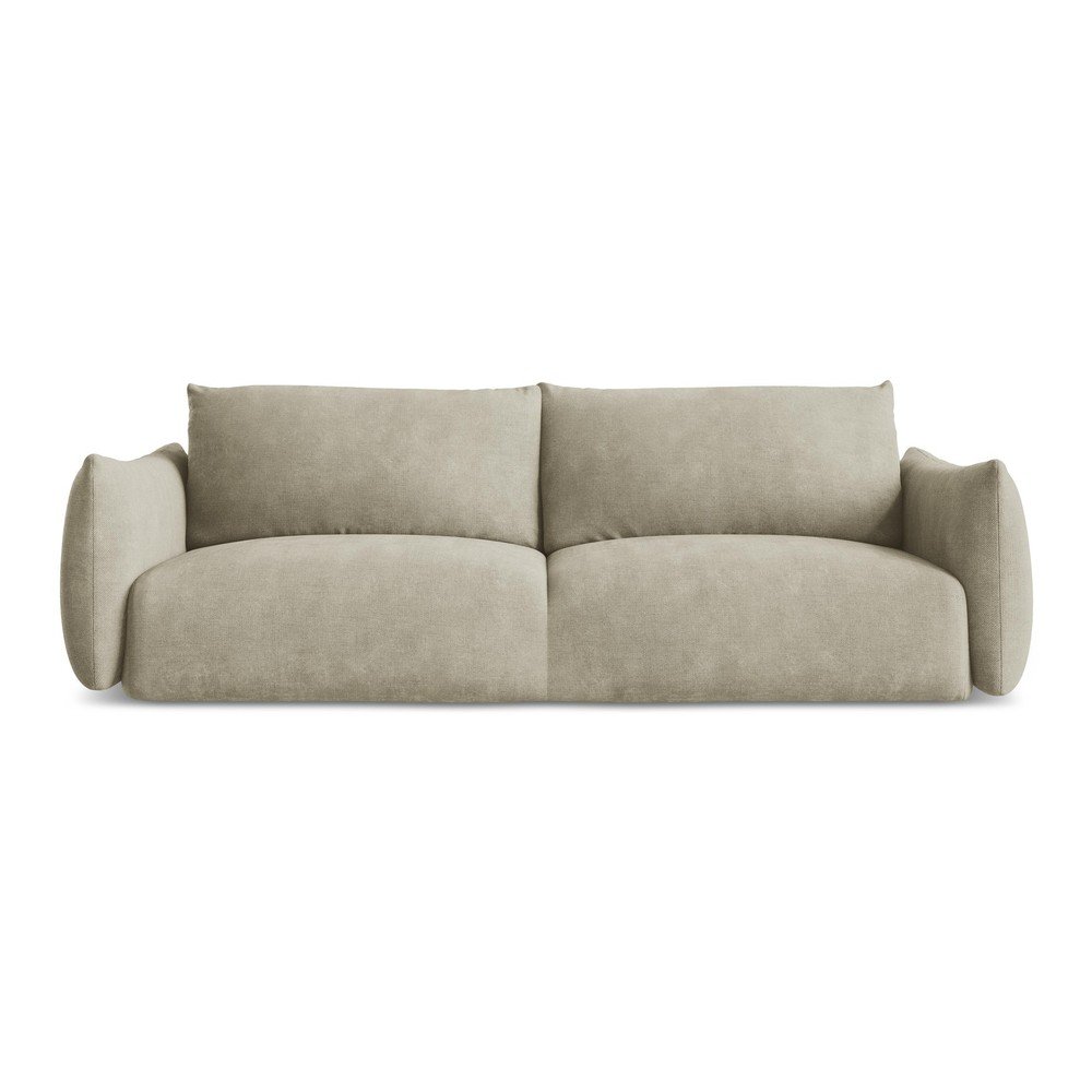 Bež sklopiva sofa od šenila 230 cm Leila – Makamii