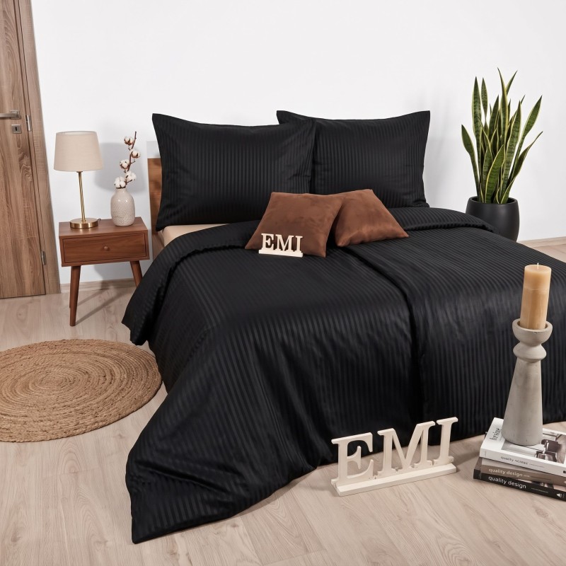 Posteljina Black damast saten EMI