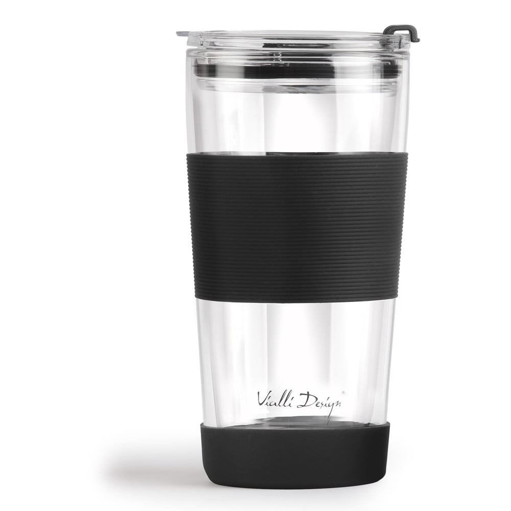 Crna termo šalica 600 ml Fuori – Vialli Design