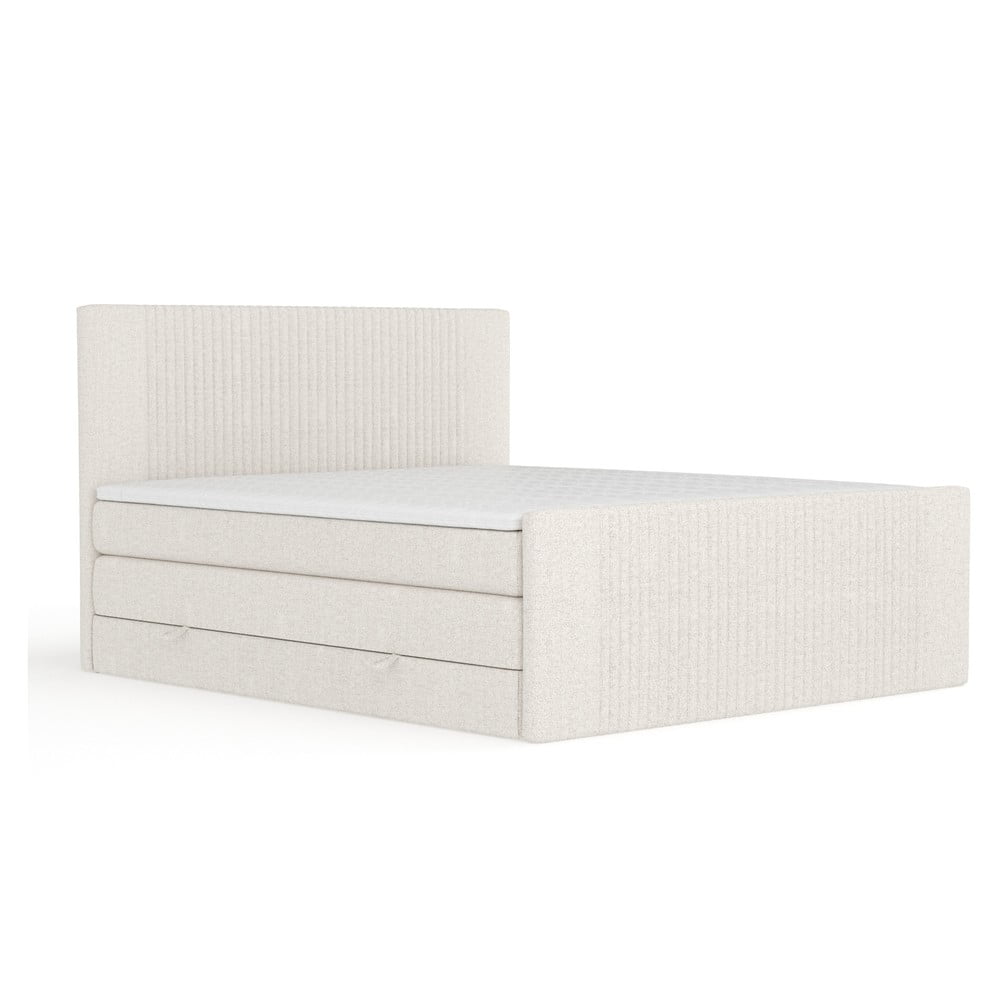 Bež boxspring krevet s prostorom za odlaganje 200x200 cm Bergamo – Maison de Rêve