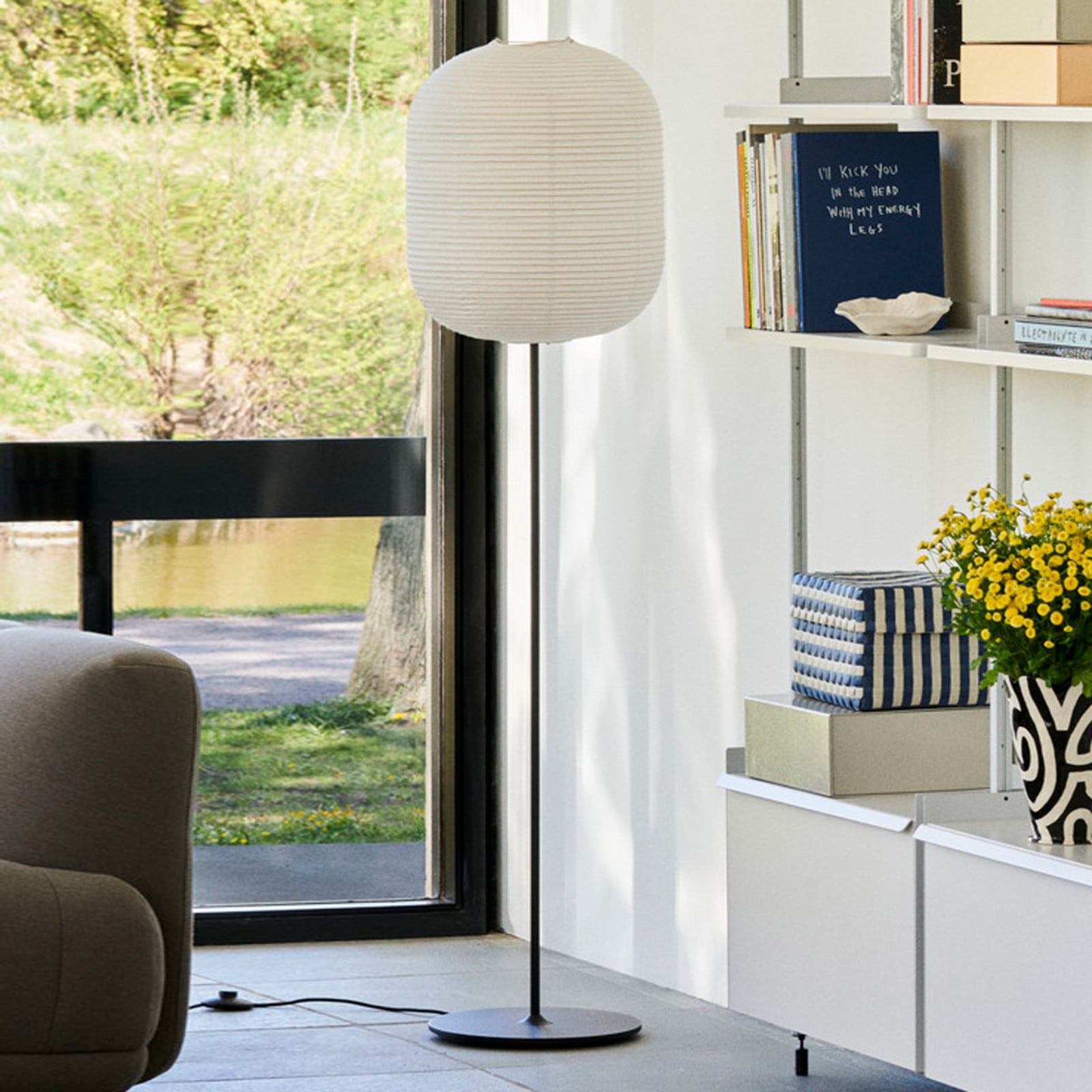 HAY Common Podni kišobran Duguljasti, crni/teraco