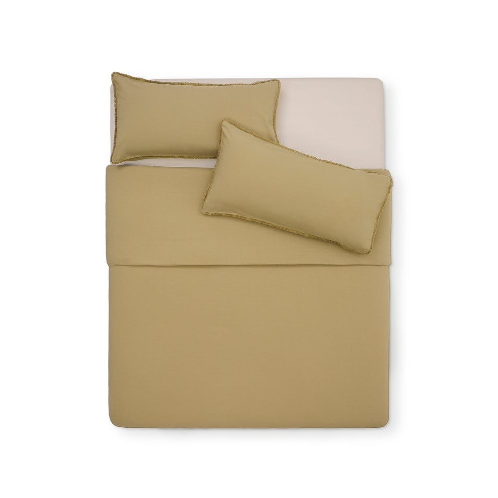 Žuta /zelena posteljina za bračni krevet/za produženi krevet od pamučnog perkala 260x240 cm Sifinia – Kave Home