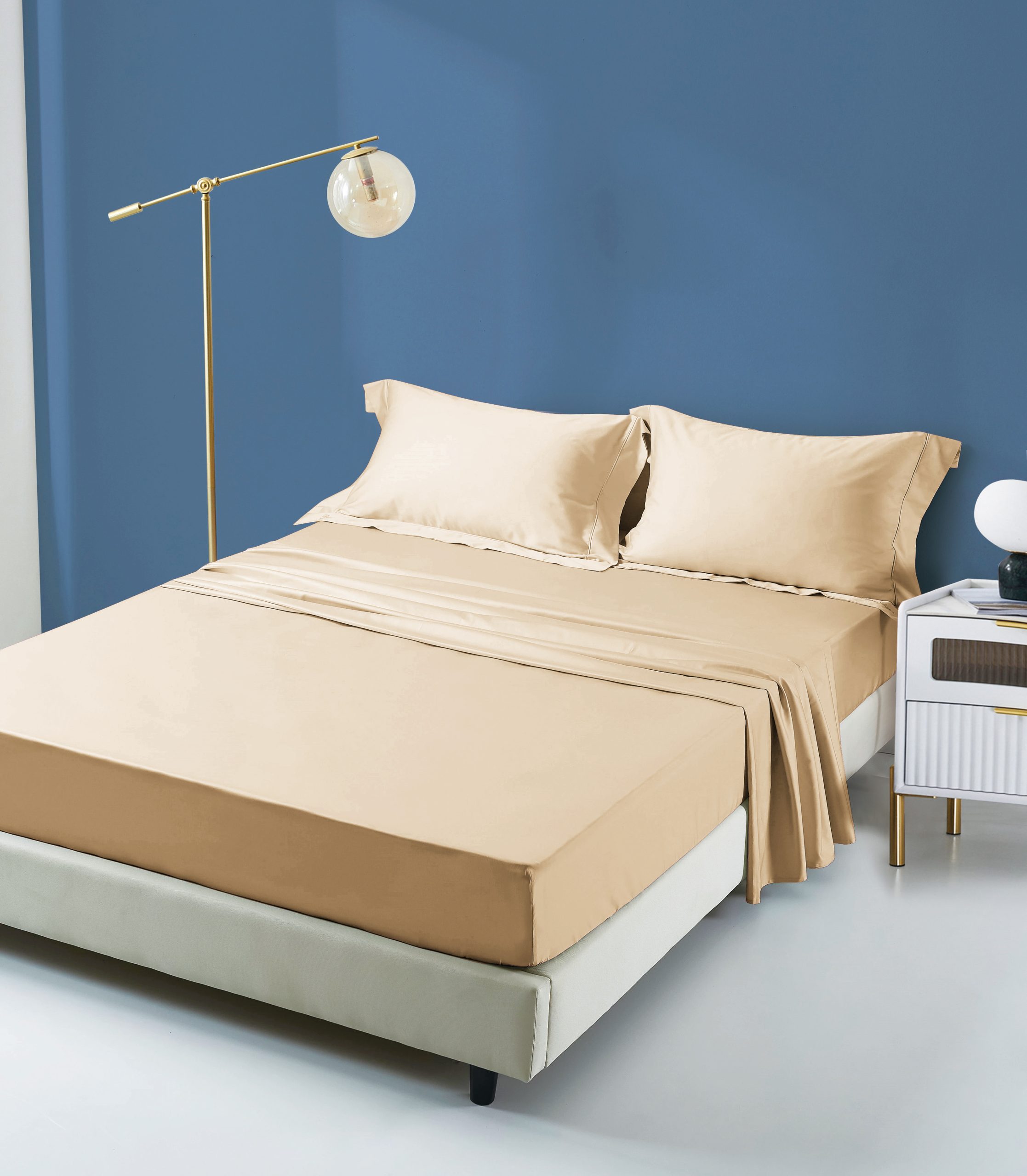 Pamučna plahta-BEŽ 200x220 cm +30cm