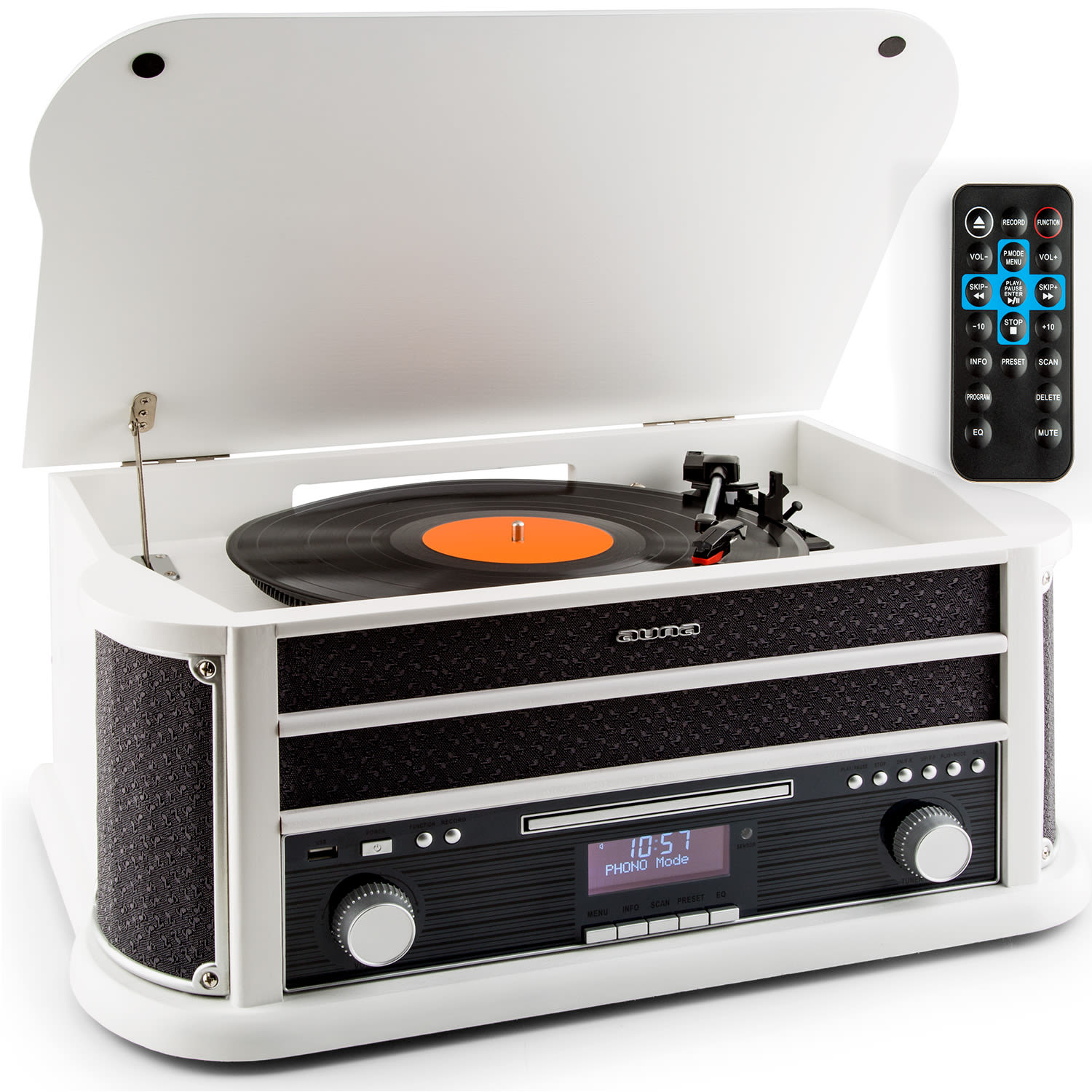 Auna BELLE EPOQUE 1908 DAB, retro stereo sustav, gramofon, DAB +,  bijeli