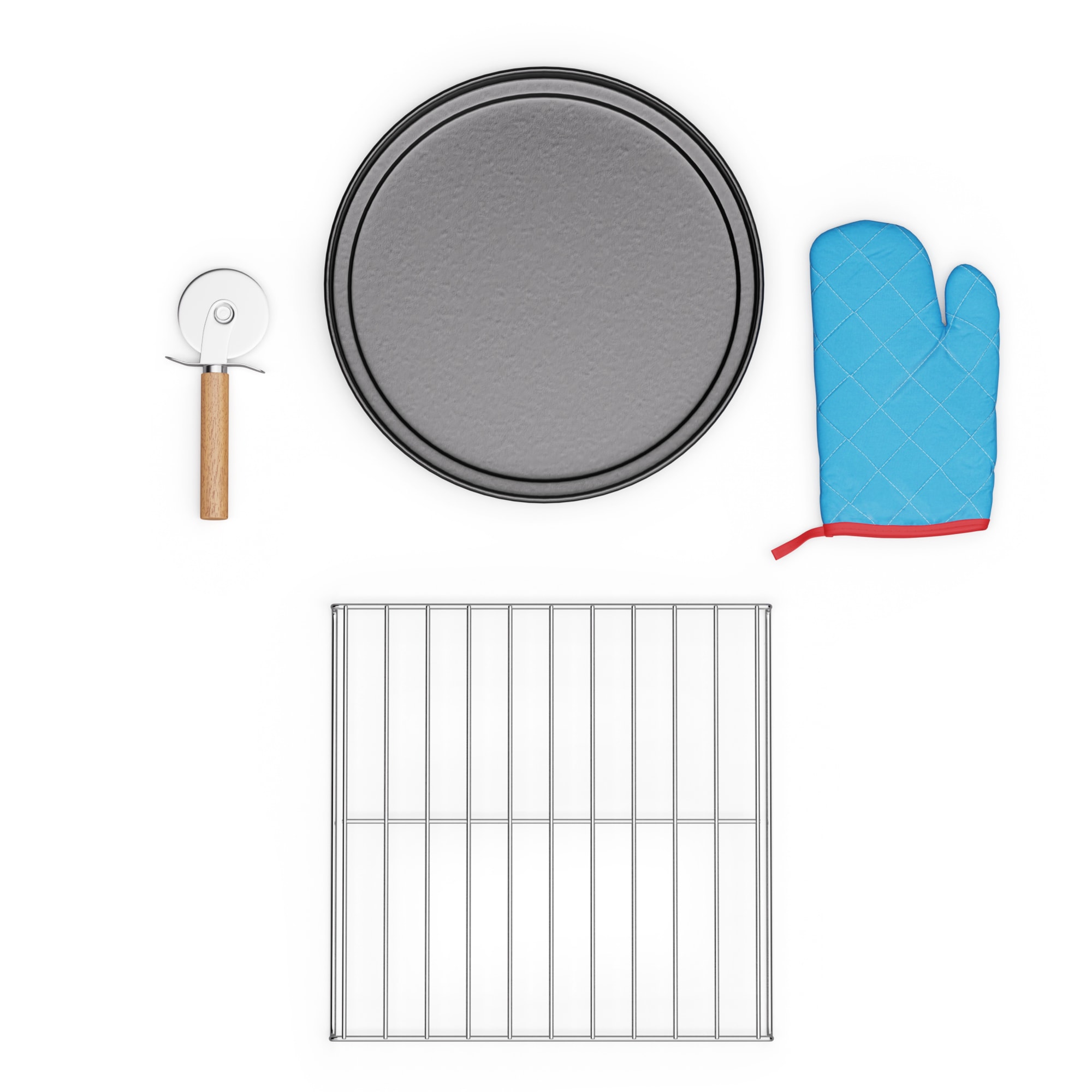 Klarstein PizzaForno set dodataka od 4 dijela, stalak za pizzu i posuda za pizzu, toplinska rukavica i rezač