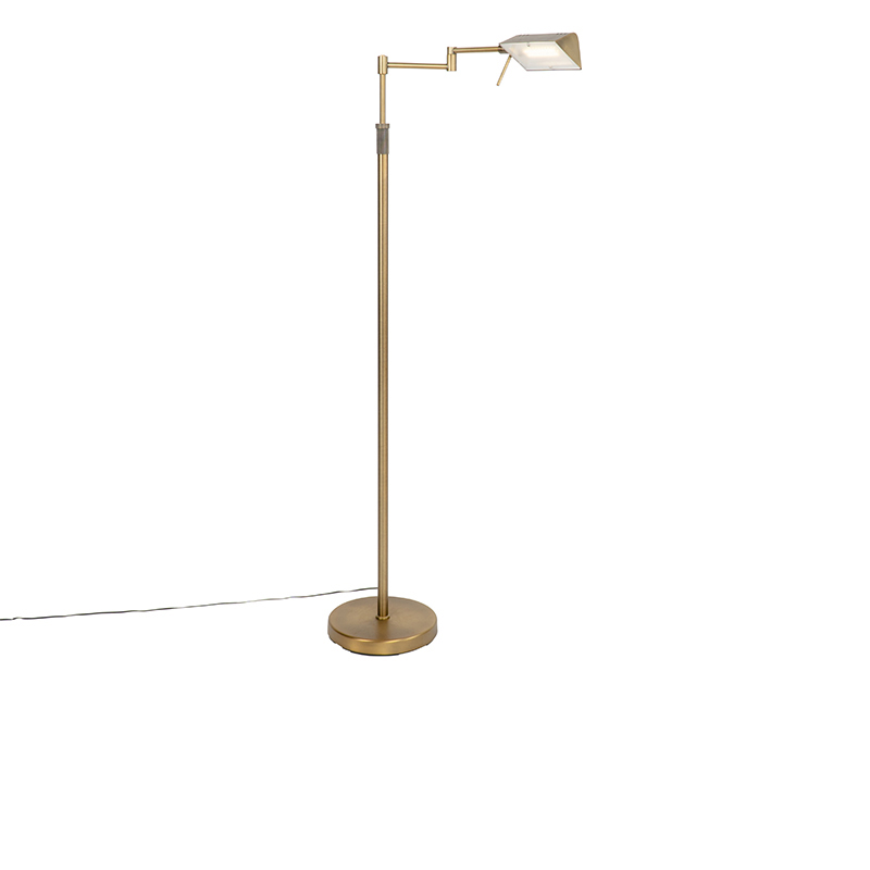 Dizajnerska podna lampa brončana s LED i dodirnim prigušivačem - Notia