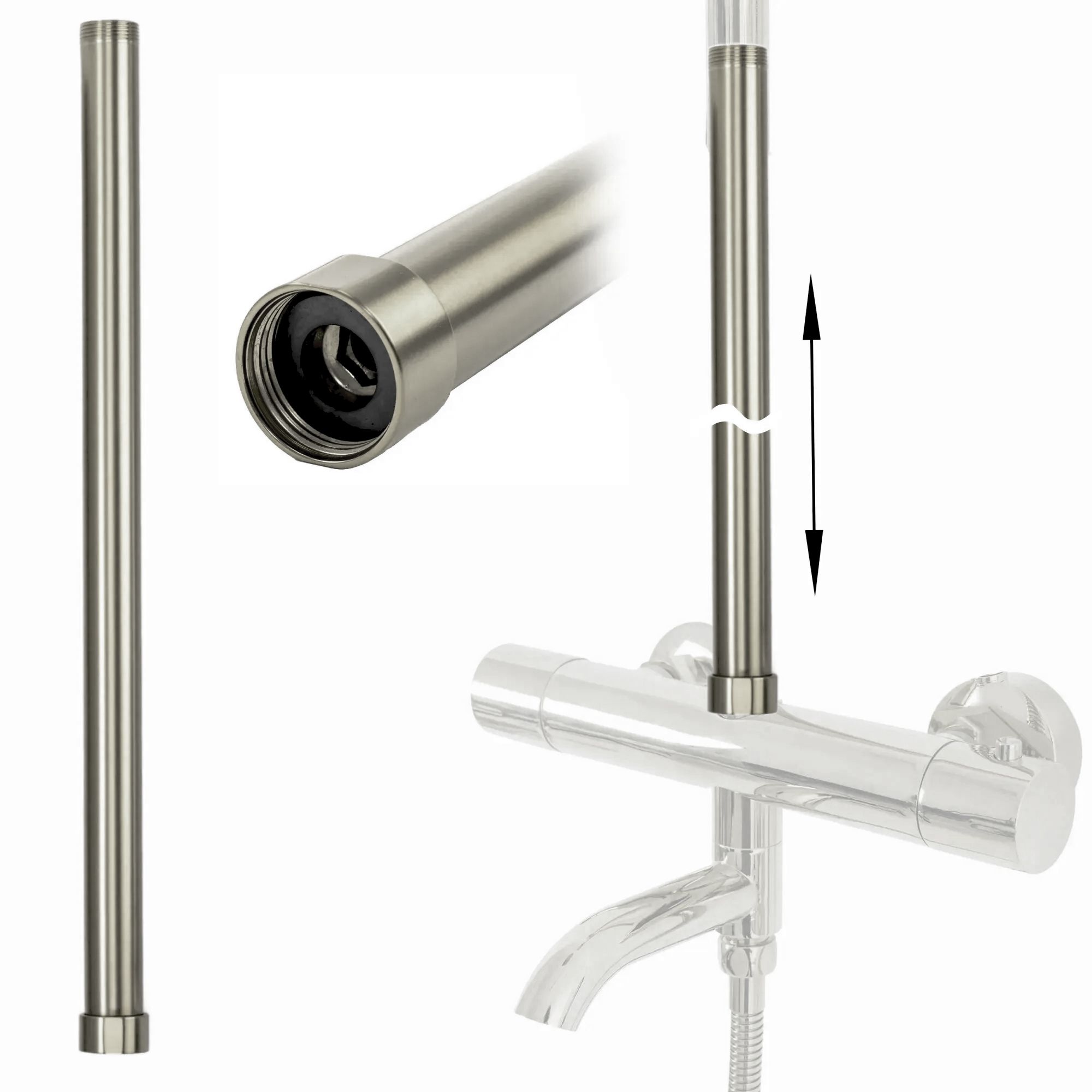 Nastavak za kadu/tuš set brush nickel 50cm