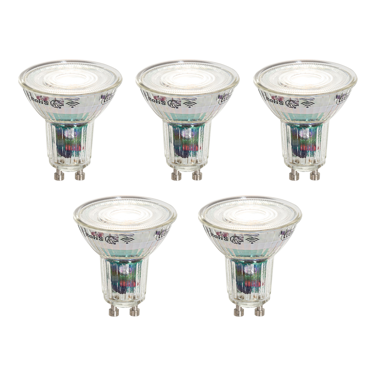 Set od 5 pametnih GU10 50mm LED žarulja prozirnih 4,8W 400 lm 1800-6500K